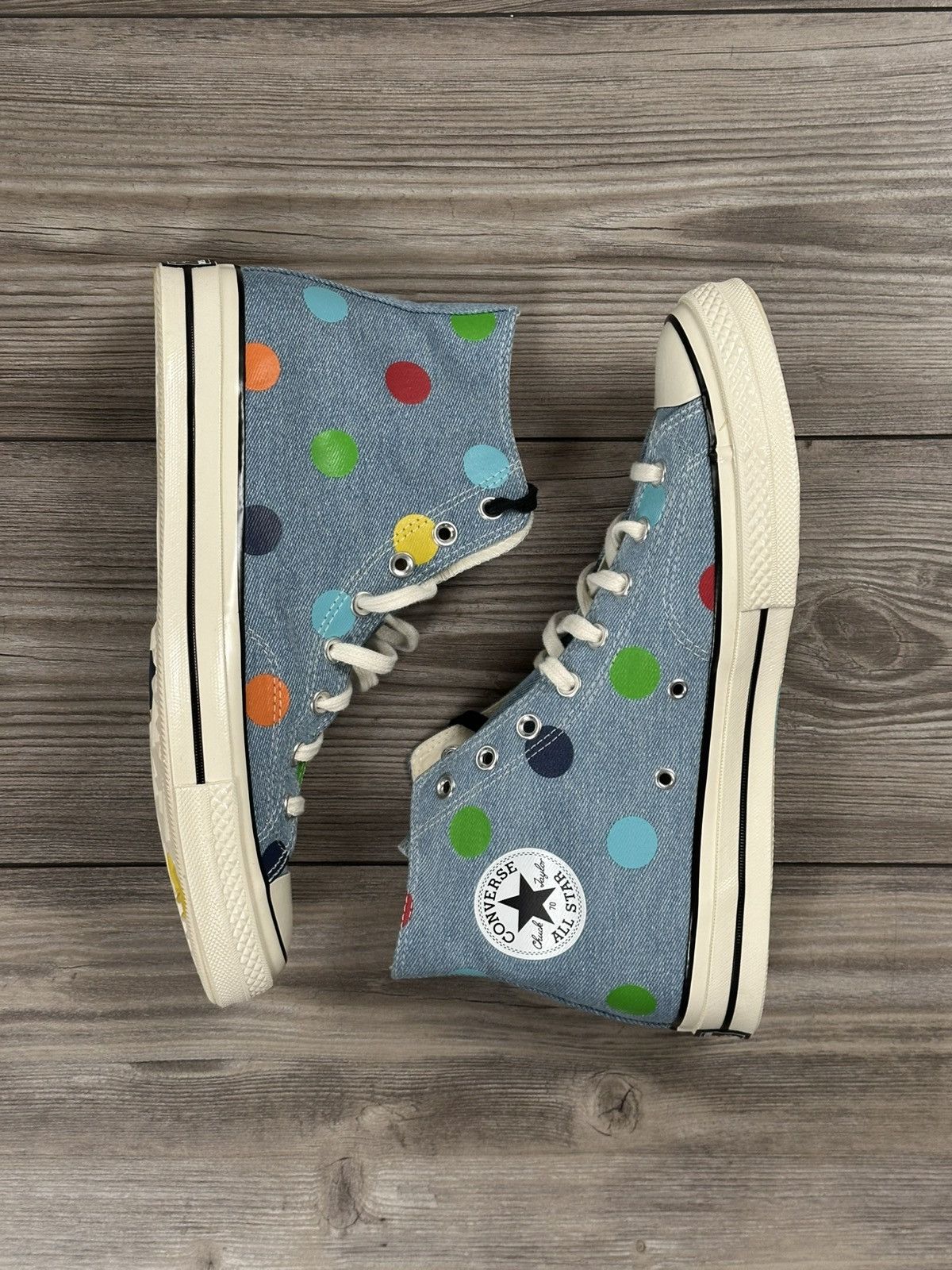 Converse × Golf le Fleur Golf Wang Converse Chuck 70 High Denim Polka Dot Size US 10.5 / EU 43-44 - 2 Thumbnail