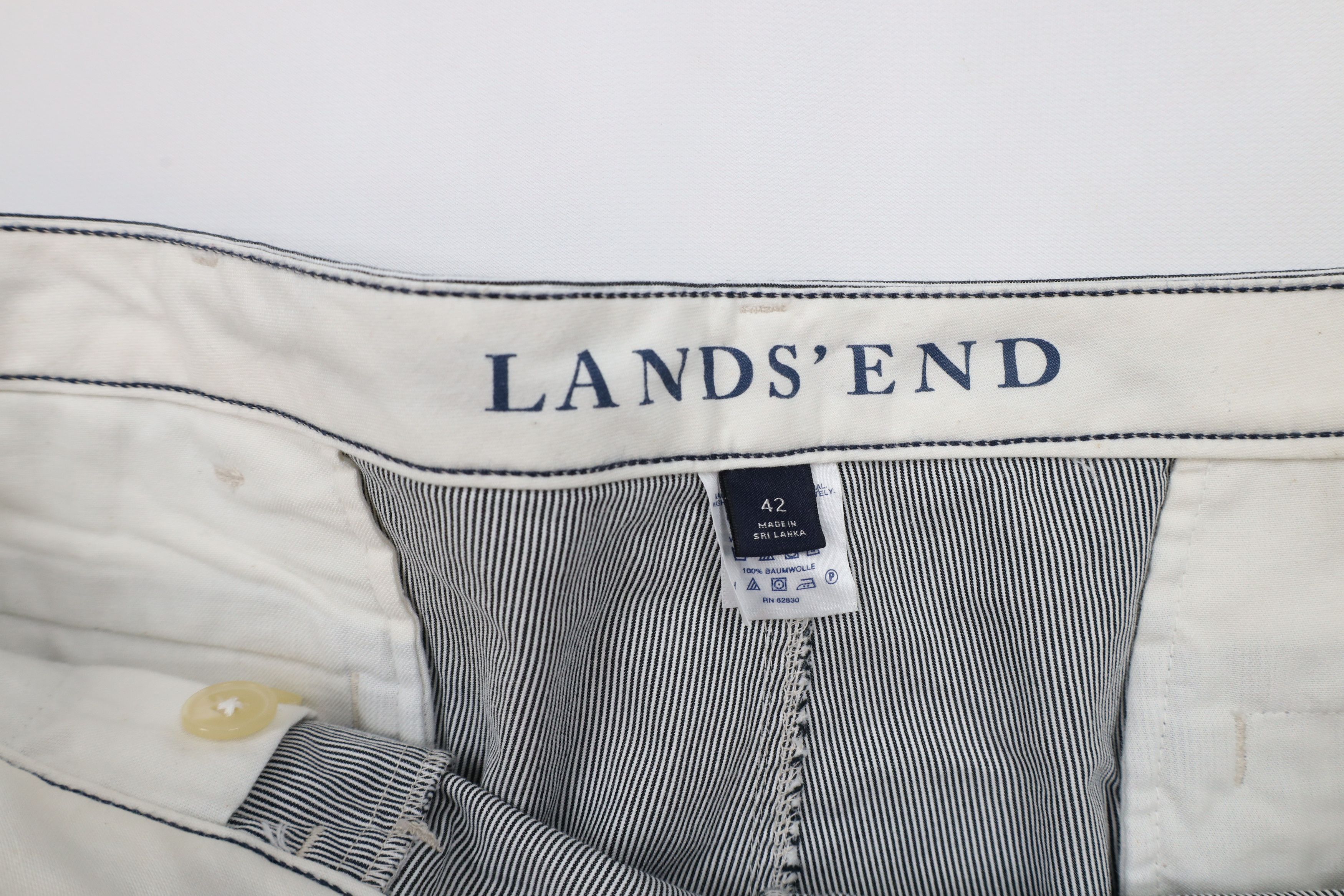 Lands' End × Vintage Vintage 90s Land End Pinstriped Seersucker Wide Leg Pants Size US 42 / EU 58 - 7 Thumbnail