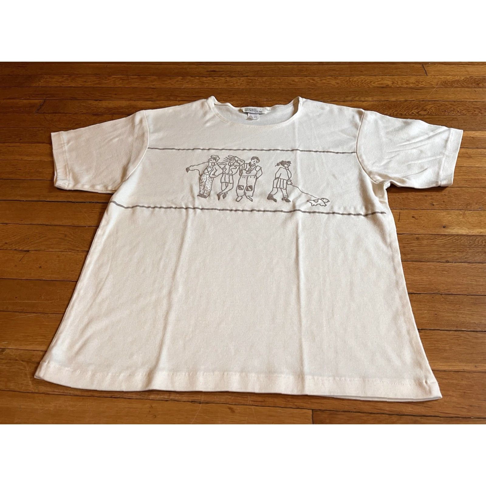 Vintage VINTAGE Marsha Sports Shirt Women’s L White 80s Dog Walking Geometric Crew Neck Casual Size L / US 10 / IT 46 - 2 Thumbnail