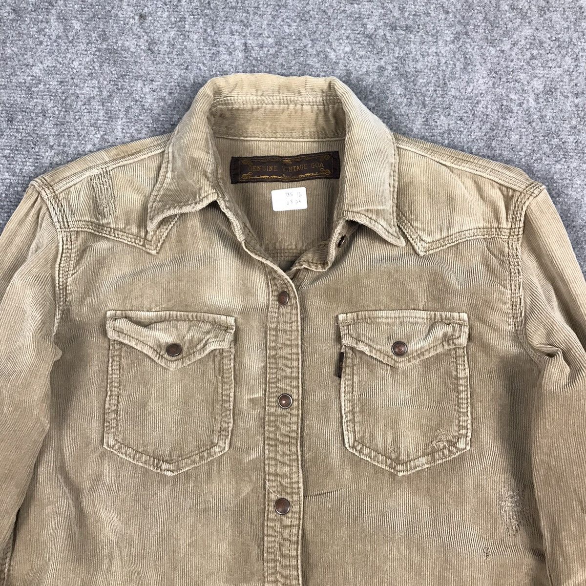 If Six Was Nine Genuine vintage Goa corduroy Distressed Snap button Shirt Size US S / EU 44-46 / 1 - 2 Thumbnail