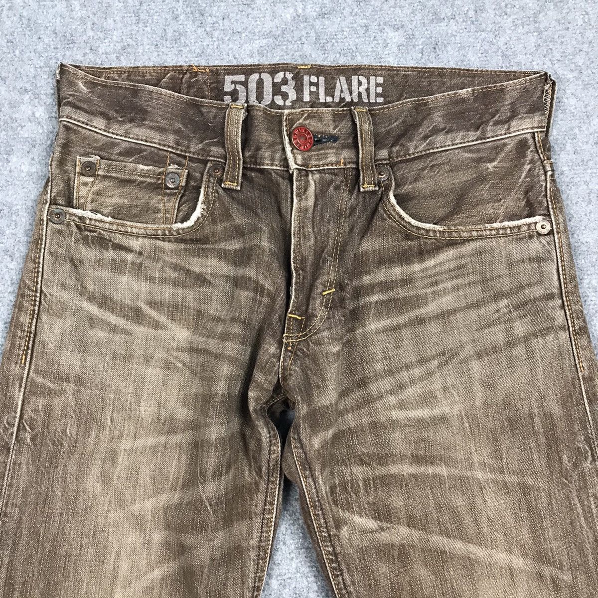 Edwin × Japanese Brand 503 FLARE EDWIN BROWN BOOT CUT DENIM PANTS Size US 28 / EU 44 - 5 Thumbnail