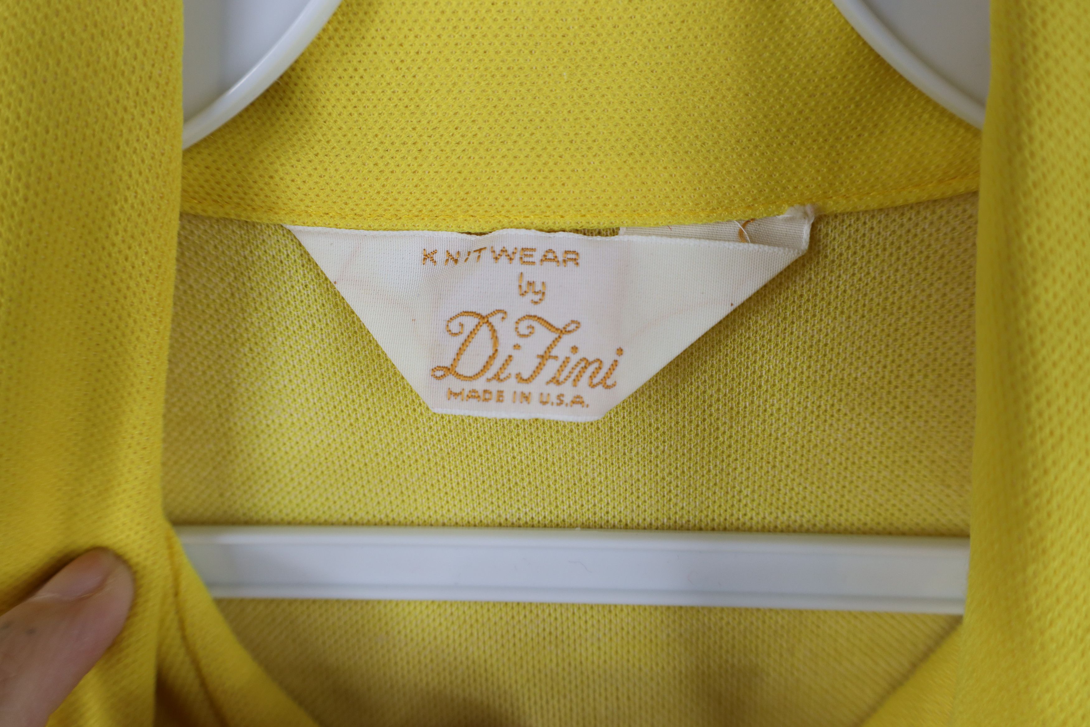 Vintage Vintage 70s Streetwear Collar Knit Polo Shirt Yellow USA Size US L / EU 52-54 / 3 - 8 Thumbnail