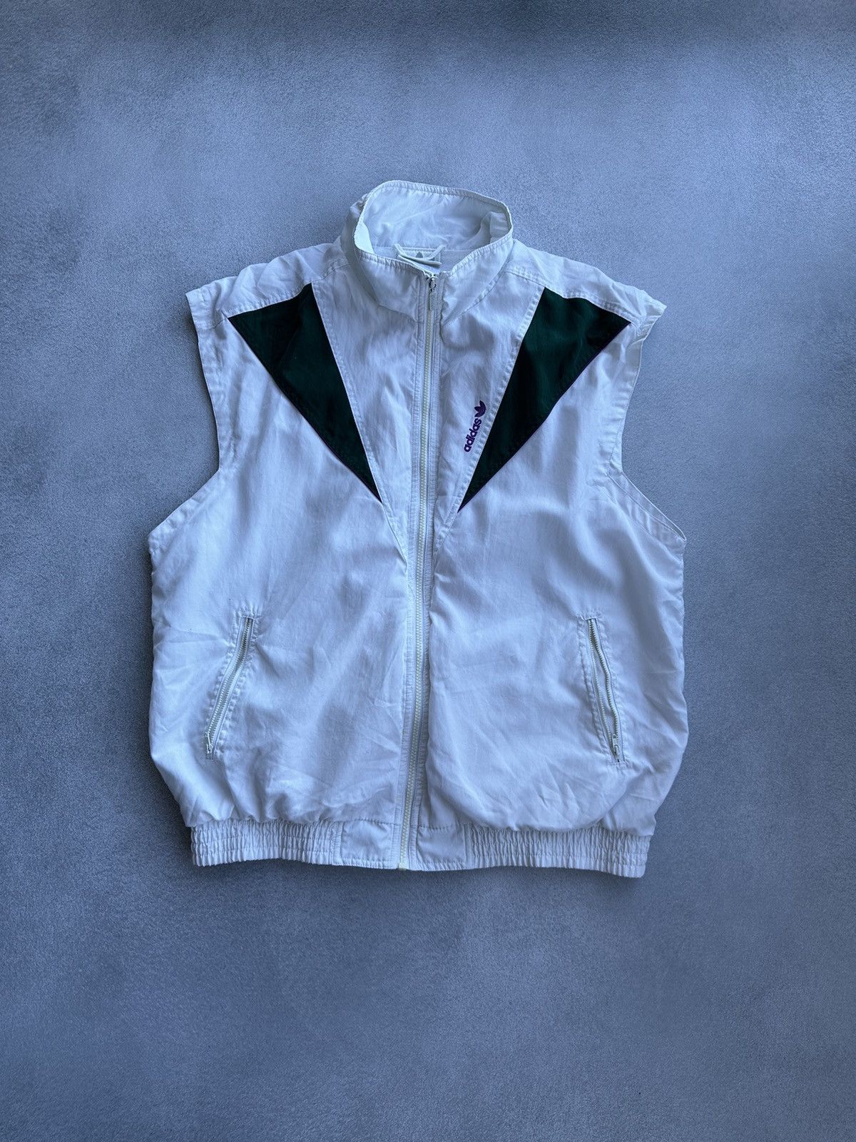Adidas × Vintage Vintage Adidas 90s White Vest Size US XL / EU 56 / 4 - 1 Thumbnail