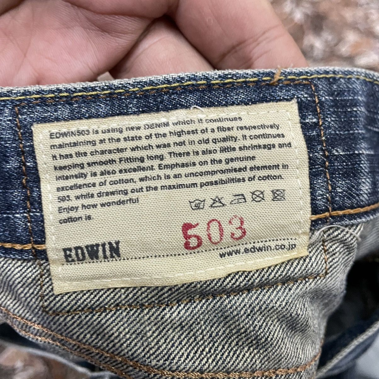 Edwin 🔥Vintage Edwin 503 Stoned Washed Distress Denim Jeans Size US 30 / EU 46 - 13 Thumbnail