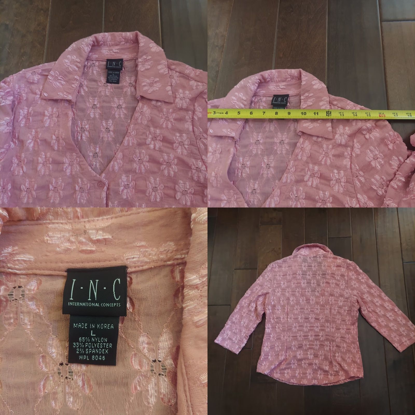 Vintage INC International Concepts Pink Floral Button Up Jacket L Women Size L / US 10 / IT 46 - 11 Thumbnail