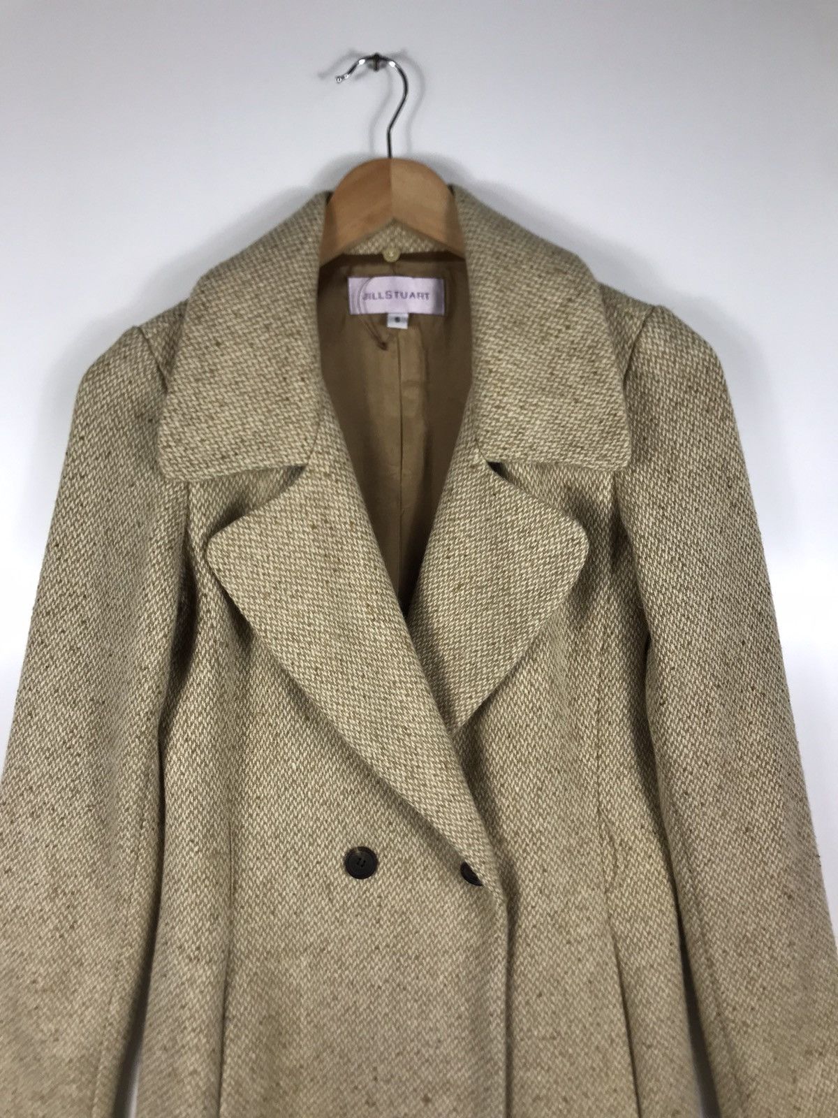 Jil Stuart ⚡️Vintage Jill Stuart Tweed Double Breast Long Coat Size S / US 4 / IT 40 - 4 Thumbnail