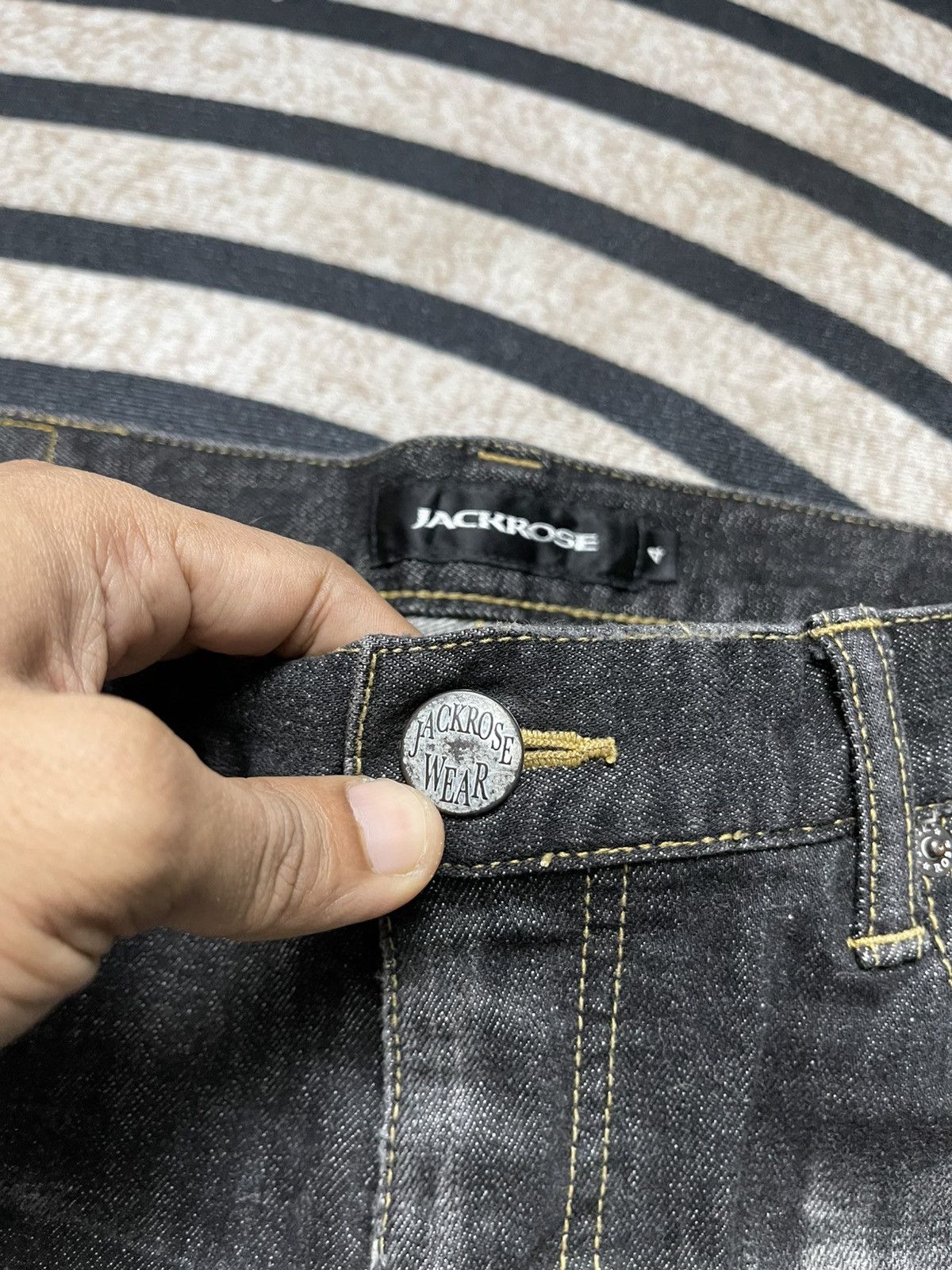 JACKROSE 2000s JACKROSE DISTRESSED DENIM JEANS RARE DESIGN Size US 32 / EU 48 - 7 Thumbnail
