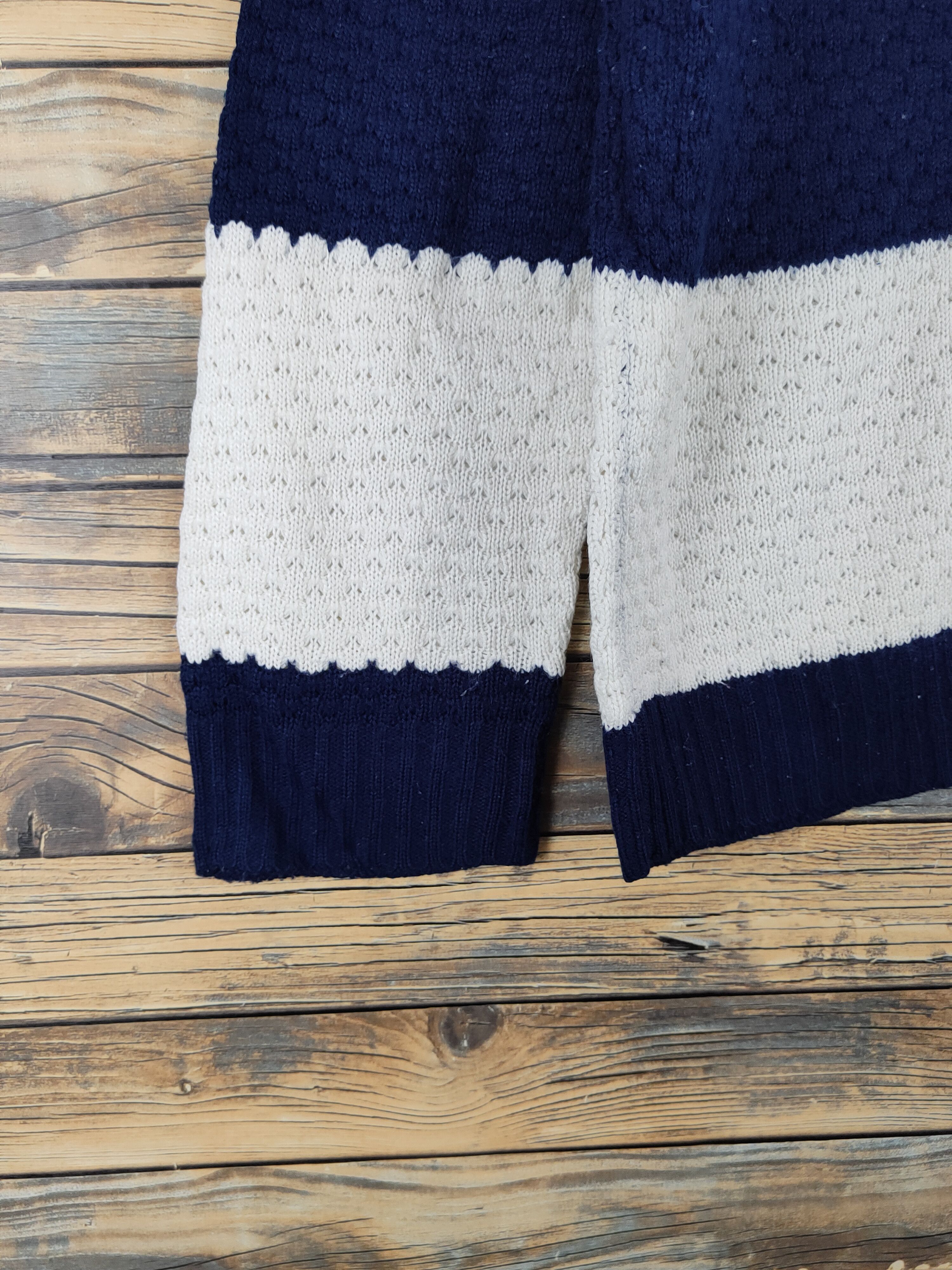 Homespun Knitwear Cathy's Closet Navy Cream Stripe Knitwear Sweatshirts#W 1004 Size US M / EU 48-50 / 2 - 4 Thumbnail