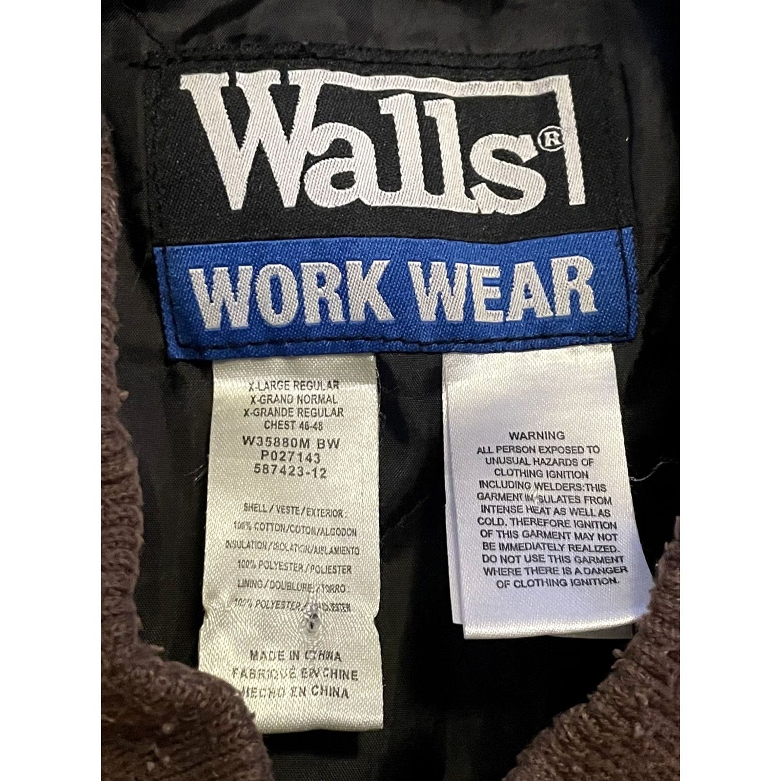 Walls VINTAGE Walls Vest Mens XL Tan Workwear Lining Duck Canvas Quilted Zip Hooded Mid-Length Zip Mens XL Tan Canvas Vest 90s Outdoor USA Workwear Size US XL / EU 56 / 4 - 3 Thumbnail