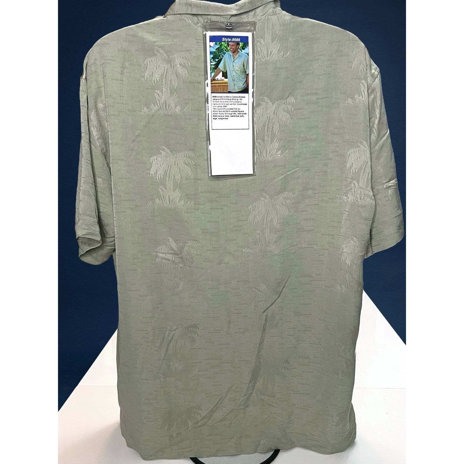 Other UltraClub Cabana Breeze Men Large Green Palm Hawaiian Shirt Size US L / EU 52-54 / 3 - 2 Thumbnail