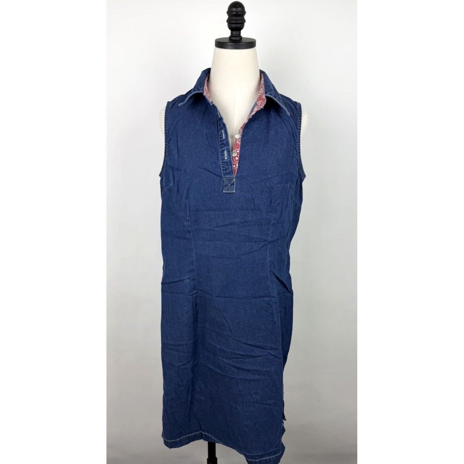 Vintage VINTAGE J.G. Hook Denim Dress Womens 12 / Large Blue Denim Western Cowgirl Shirt Dress Knee Length 100% Cotton Casual Dress Womens Size XL / US 12-14 / IT 48-50 - 4 Thumbnail