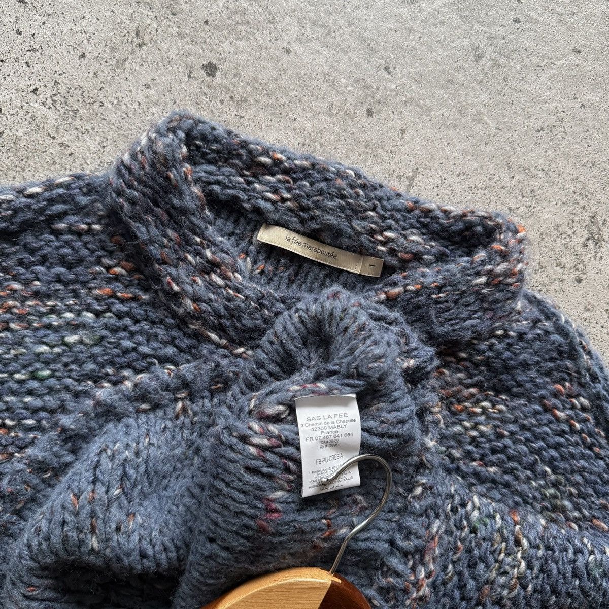 Other La Fee Maraboutee Womens Blue Chunky Knit Wool Blend Sweater Size M / US 6-8 / IT 42-44 - 6 Thumbnail