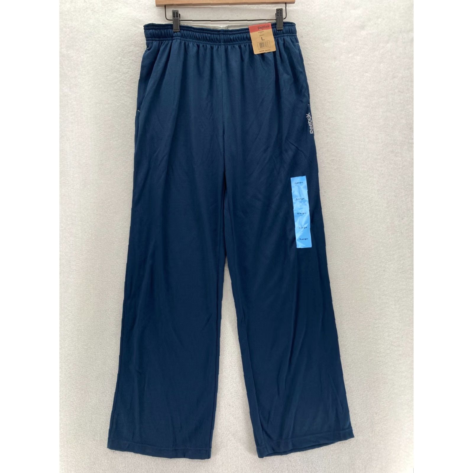 Reebok Reebok Track Pants Sweatpants Mens Large Navy Blue Warm Up Basketball University Size US 33 - 2 Thumbnail