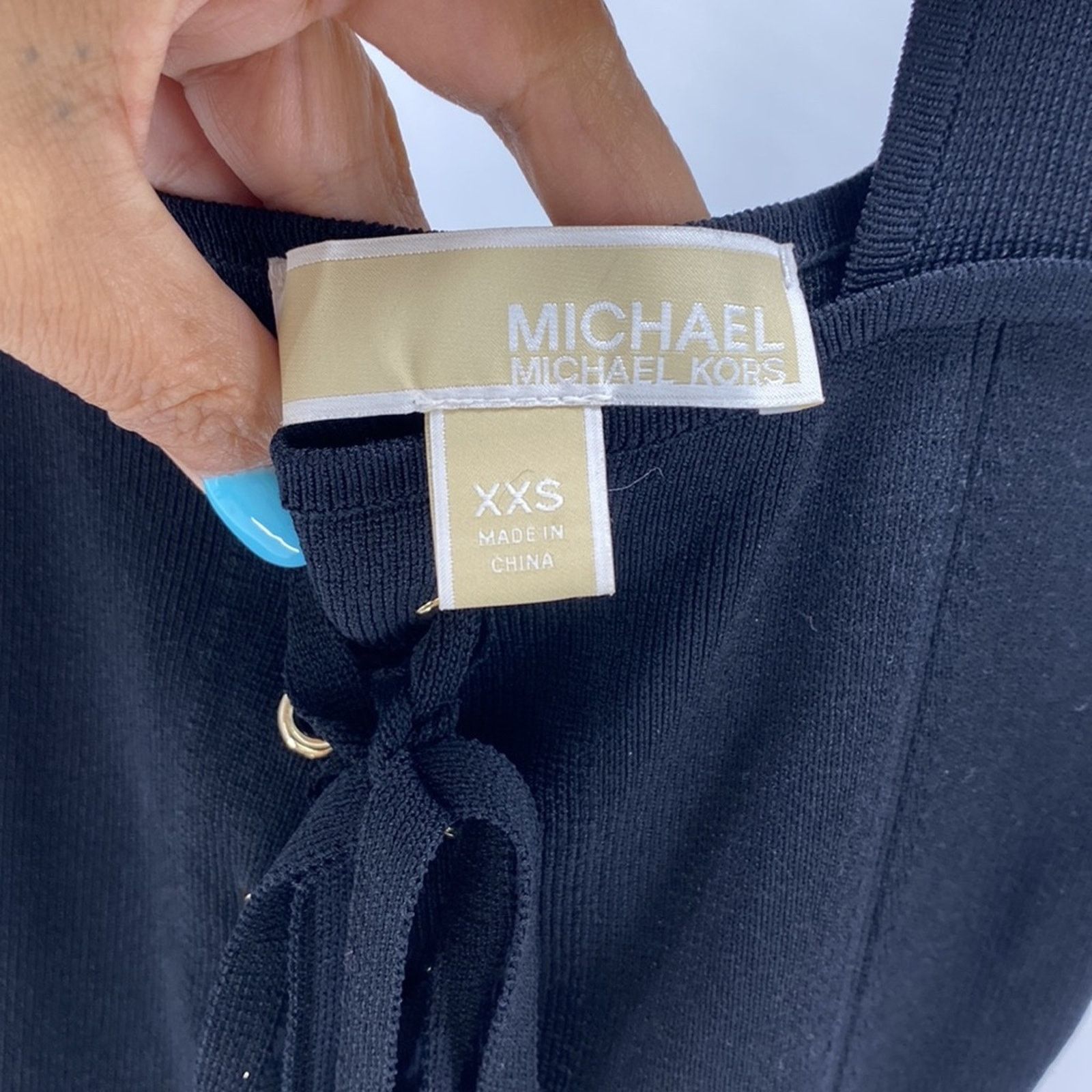 Michael Kors Michael Kors mini ribbed gold accent lace up front black Size XXS / US 00 / IT 34 - 4 Thumbnail
