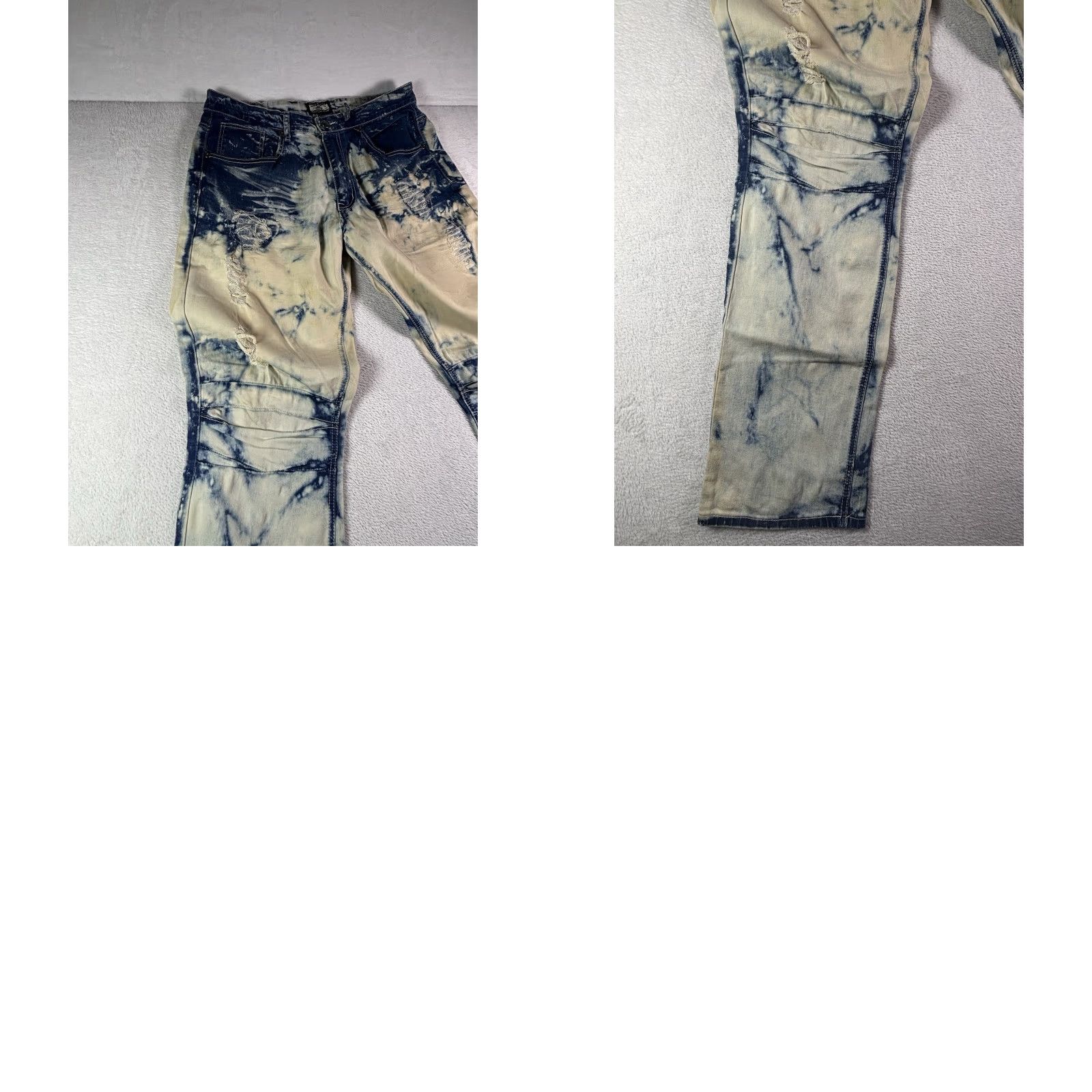 Vintage Gray Earth Jeans Men’s 34x32 Acid Washed Distressed Denim Blue White 5-Pocket Regular Fit Size 34 Jeans Size US 34 / EU 50 - 10 Thumbnail