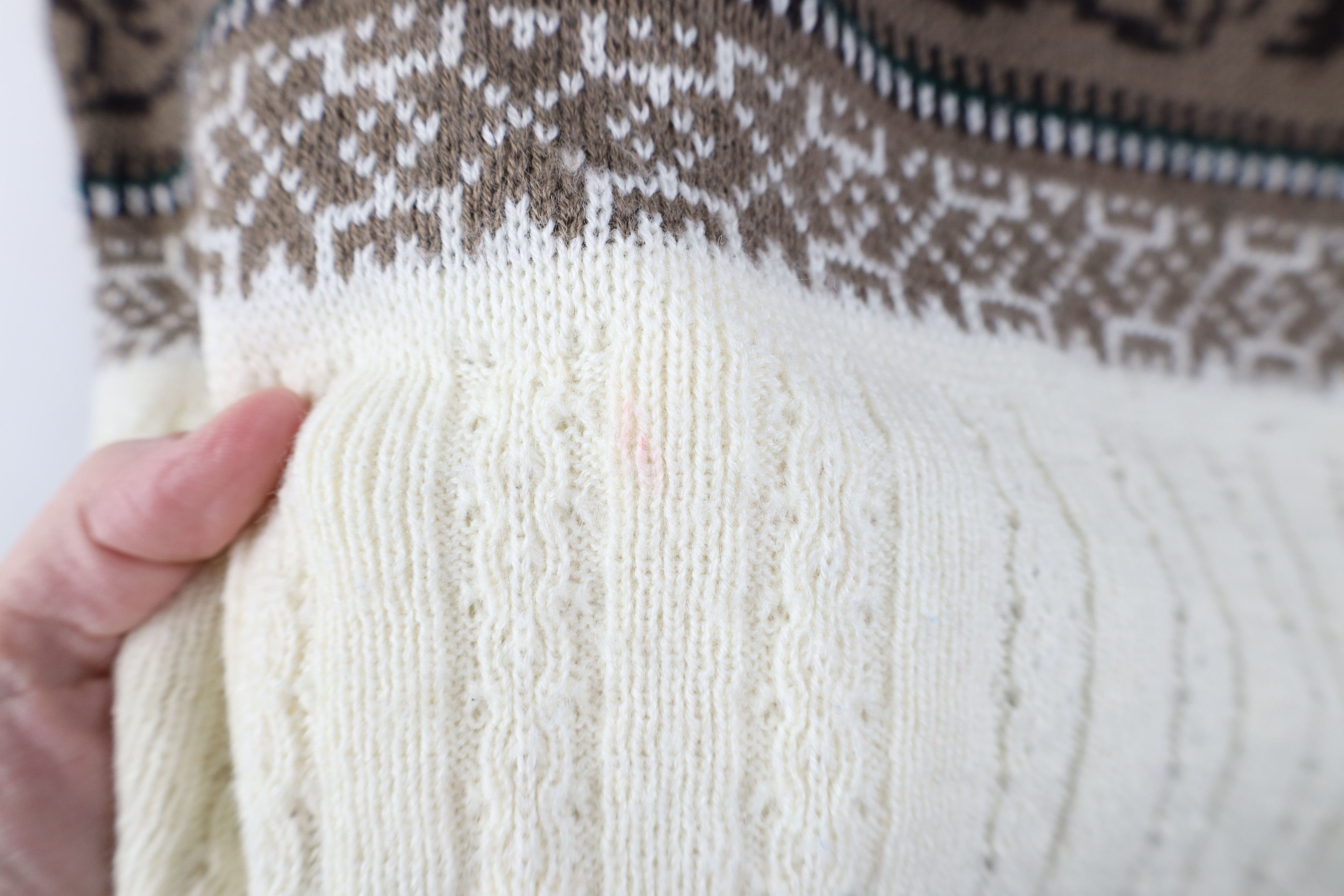 Vintage Vintage 70s Streetwear Fair Isle Cable Knit Crewneck Sweater Size US L / EU 52-54 / 3 - 4 Thumbnail