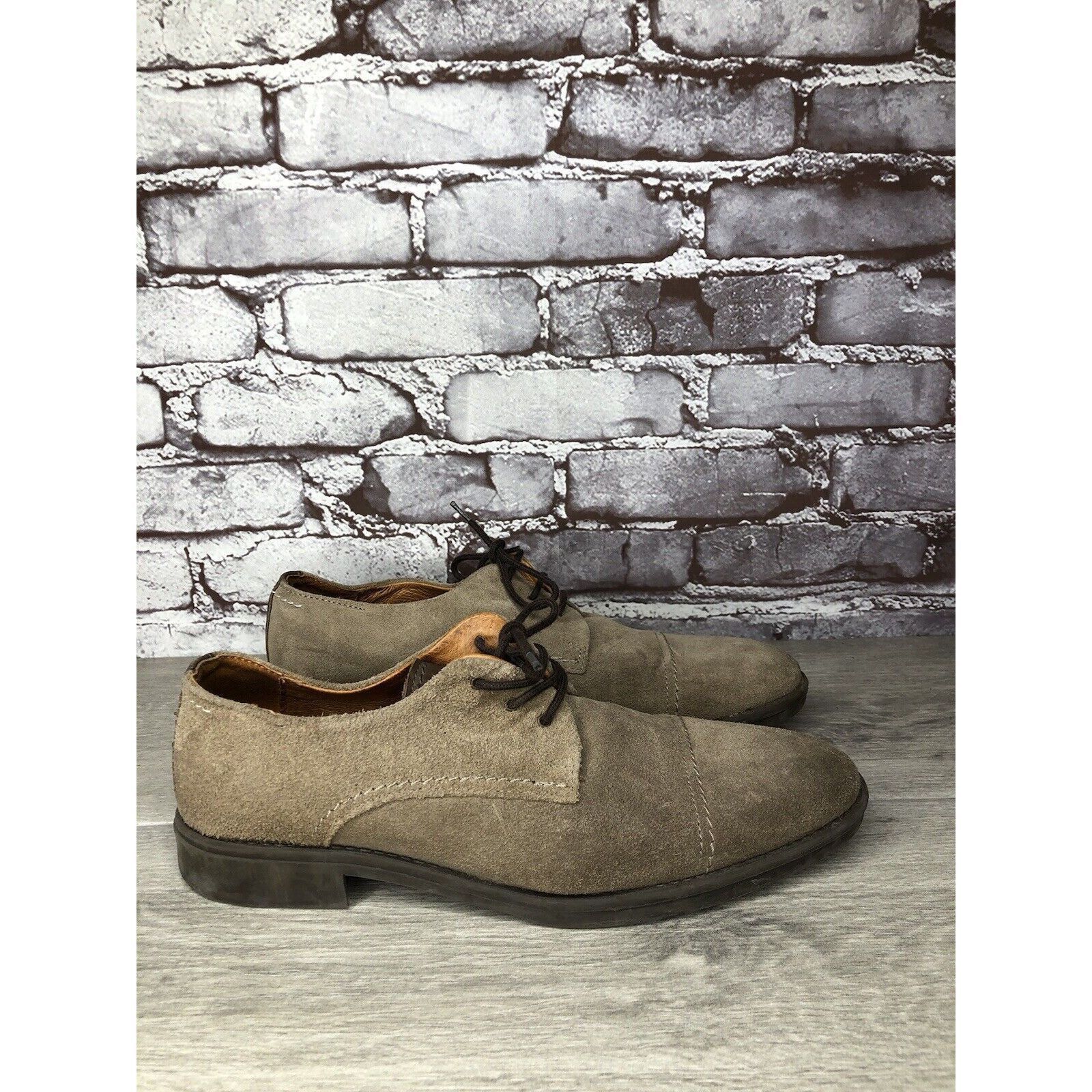 Other Experience Taupe Suede Leather Oxfords Cap Toe Casual Shoes Size US 9 / EU 42 - 18 Thumbnail