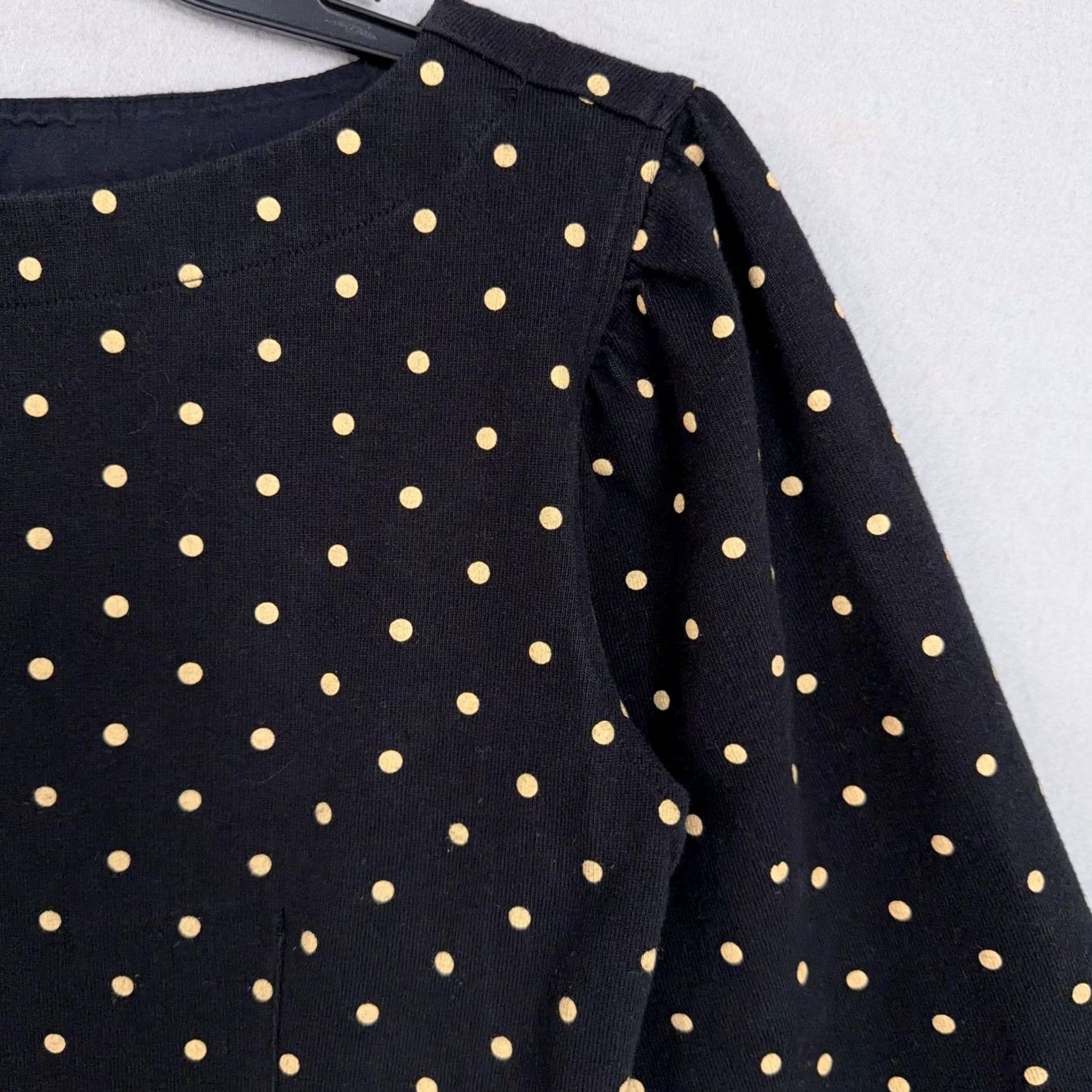 Rebecca Taylor La Vie Rebecca Taylor Dress Womens XS Black Polka Dot Mini Office/Work Retro Long Sleeve Puff Boat Neck Pullover Size XS / US 0-2 / IT 36-38 - 4 Thumbnail
