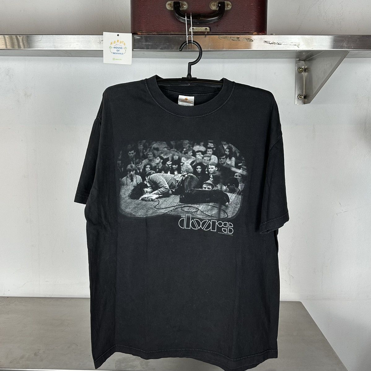 Rock Off T-Shirt Uomo The Doors - People Are Strange, Ufficiale, 100% Cotone, Nero, Stampa Bianca, Taglie S-XXL