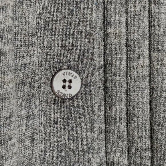 Staud NWT $295 STAUD Wallis Ribbed Cropped Cardigan Sweater Gray Size M / US 6-8 / IT 42-44 - 11 Thumbnail
