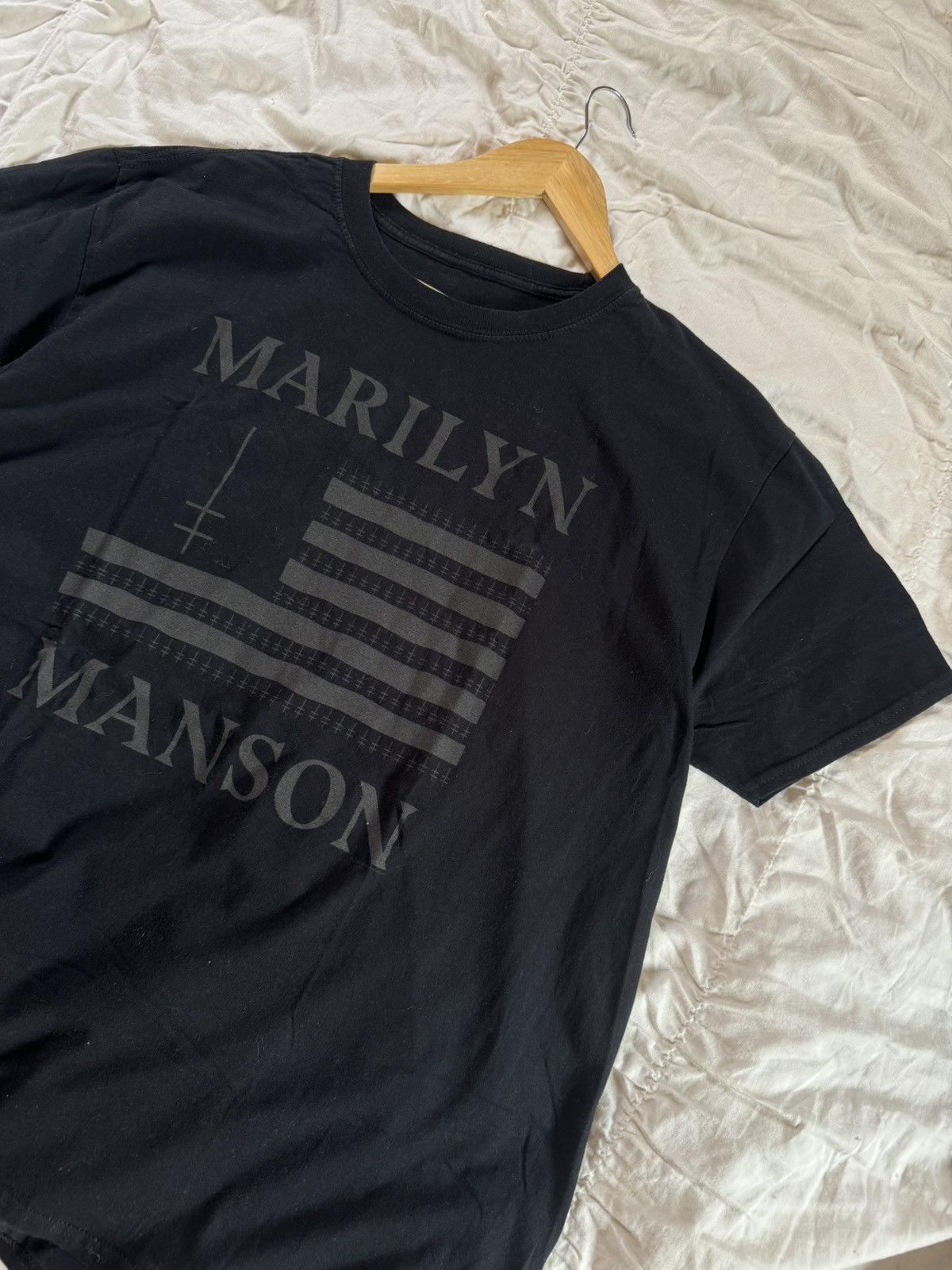 Marilyn Manson Marilyn Manson black flag reflective tee Size US XL / EU 56 / 4 - 5 Thumbnail