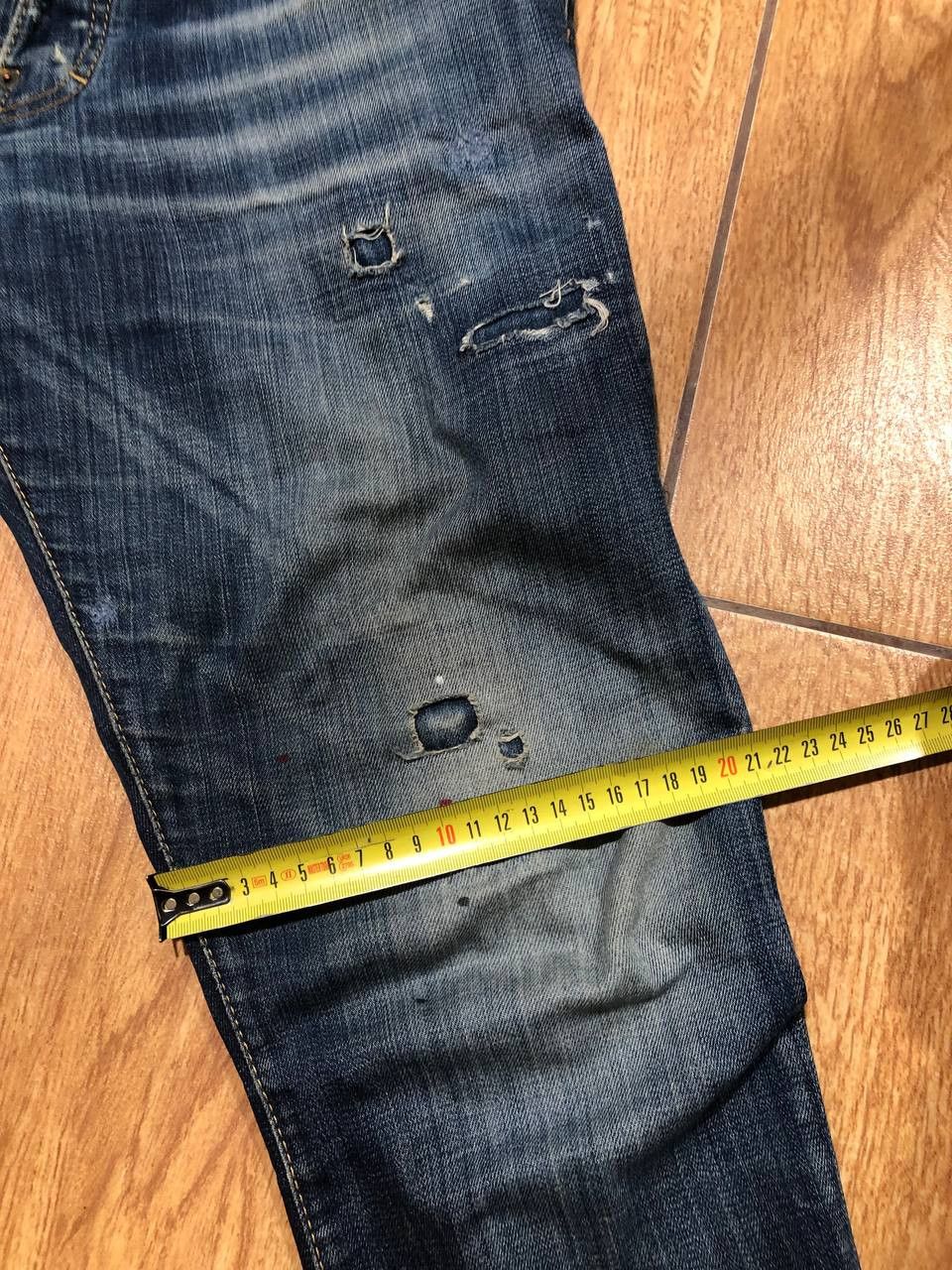 Dsquared2 DSQUARED2 Size 34 Blue Distressed Cotton Skinny Jeans Size US 34 / EU 50 - 13 Thumbnail