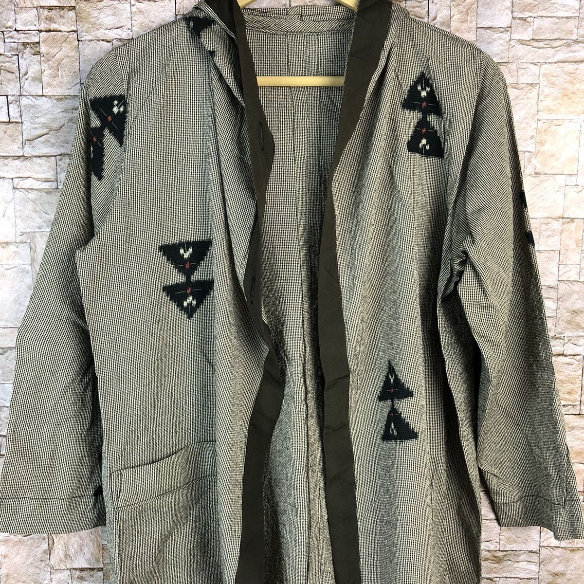 Homespun Knitwear Japan navajo Grey cardigan hoodie Knitwear #A808 Size US M / EU 48-50 / 2 - 5 Thumbnail