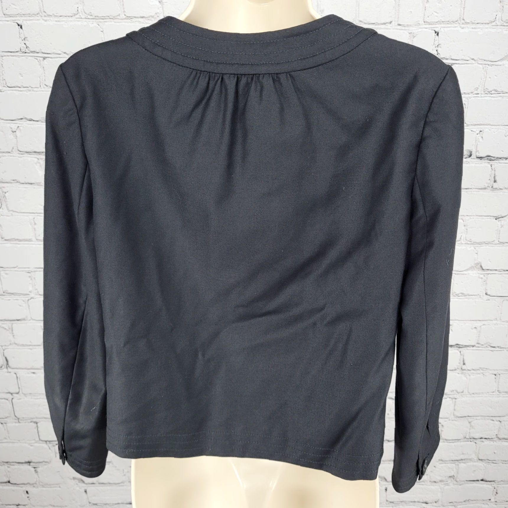 J.Crew J.CREW Black 100% Wool Super 120's Lightweight Buttoned Lined Jacket Size 4 Ladies Short Sleeve Long Sleeve Size S / US 4 / IT 40 - 2 Thumbnail