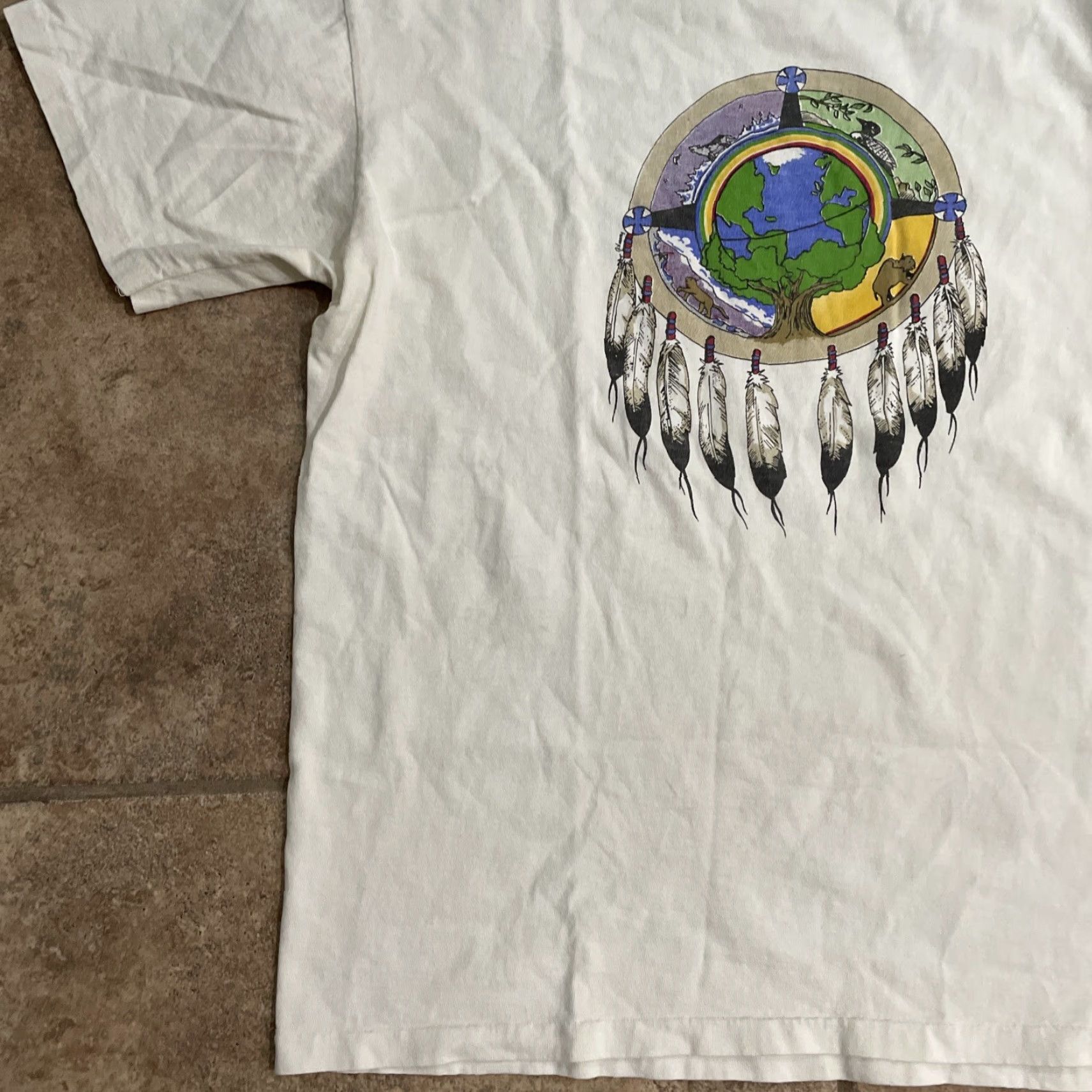 Vintage VTG Oneita T-Shirt Mens Size L White 100% Cotton Single Stitch Graphic Tee Stitch Mens Size US L / EU 52-54 / 3 - 3 Thumbnail