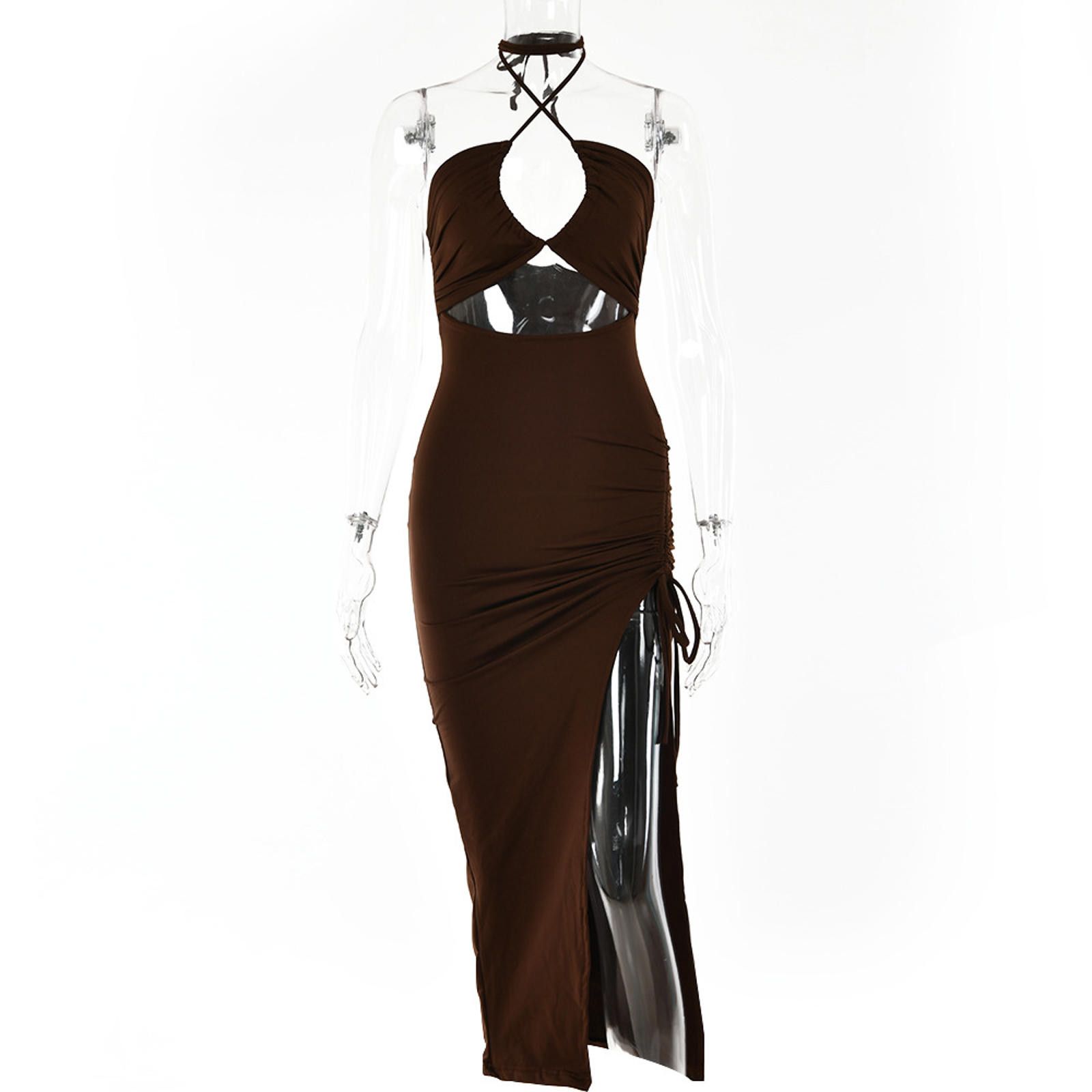 The Unbranded Brand Sexy Lace-up Split Dress Summer Y2K Party Long Dresses Size ONE SIZE - 10 Thumbnail
