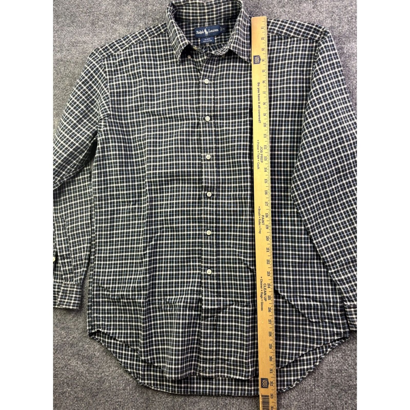 Ralph Lauren Ralph Lauren Shirt Mens M Blue Check Long Sleeve Button Front Blake Embroidered Polo Player Image Size US M / EU 48-50 / 2 - 4 Thumbnail
