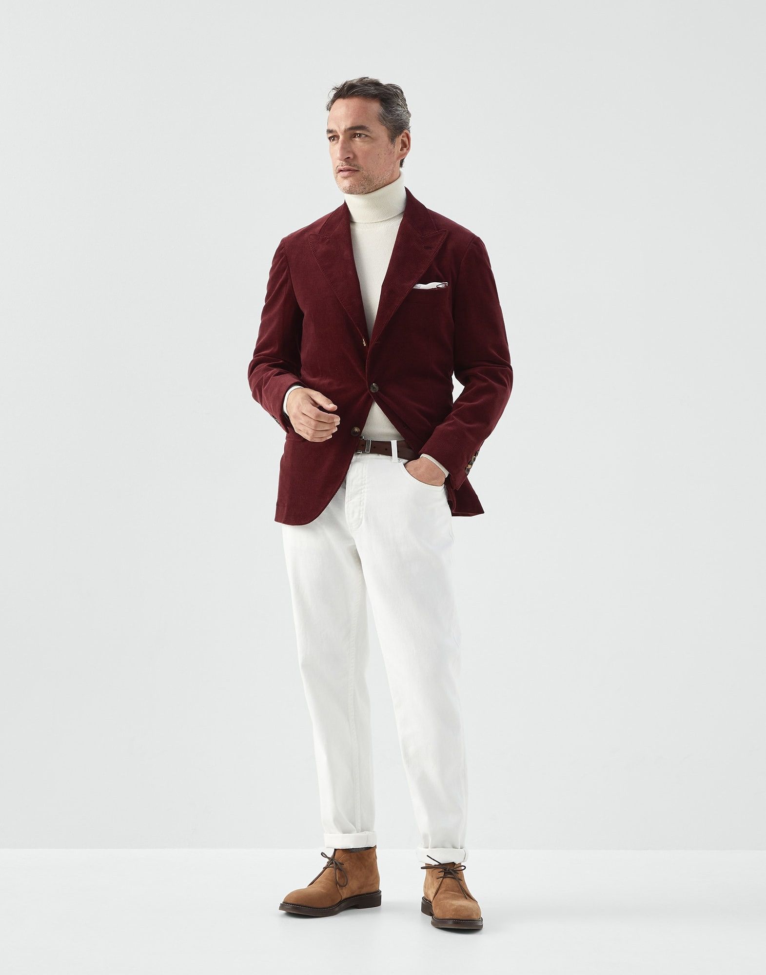 Brunello Cucinelli o1w1db10924 Cashmere Turtleneck in White Size US XXL / EU 58 / 5 - 3 Thumbnail