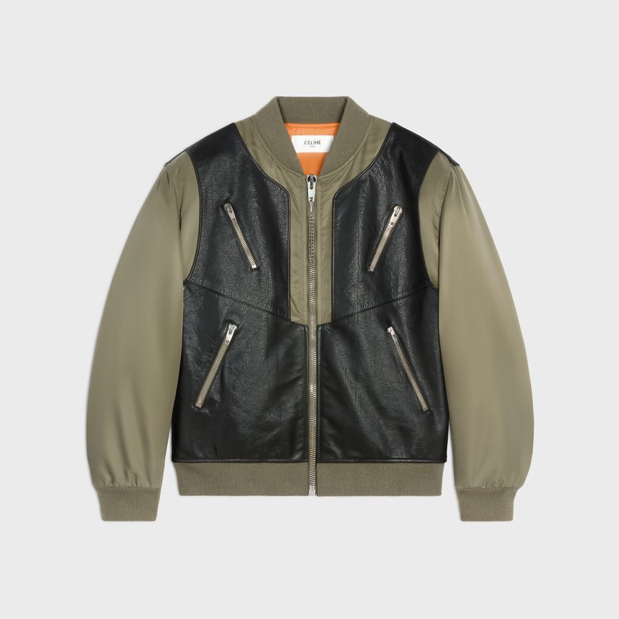Celine Celine Nylon and Leather Logo Bomber Jacket Size US M / EU 48-50 / 2 - 1 Thumbnail