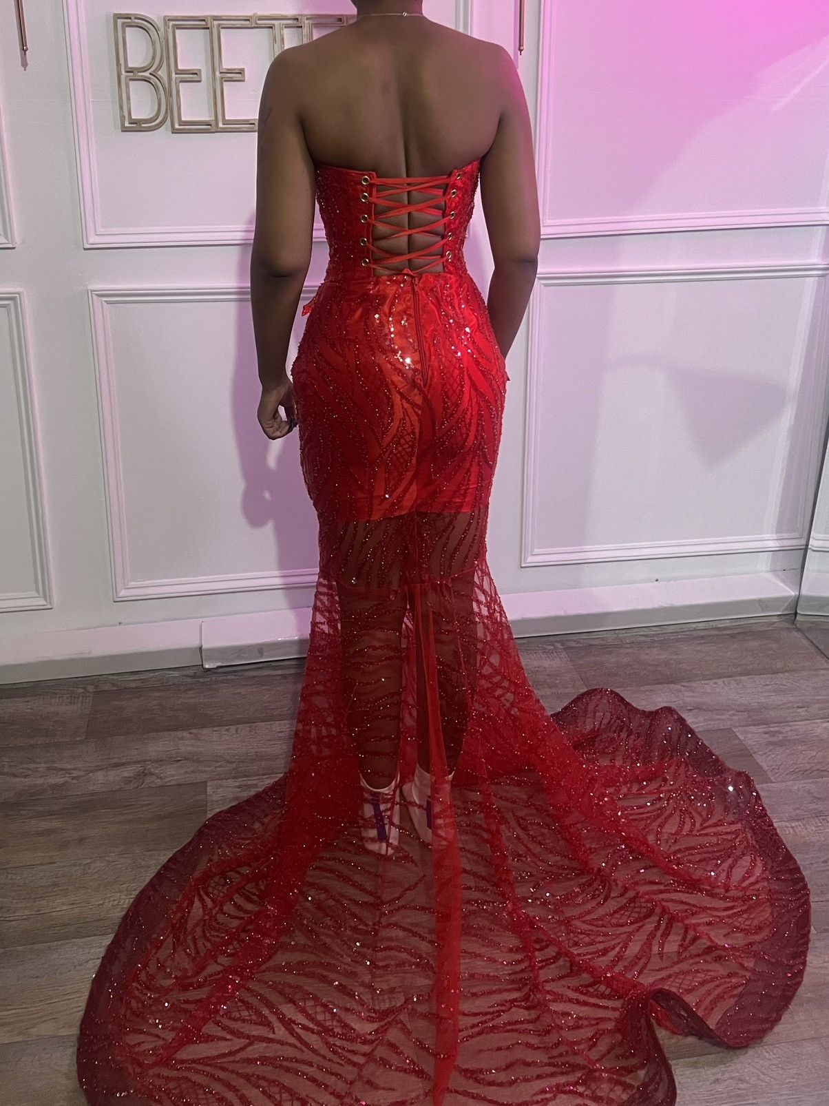 Designer Red Prom Dress Size M / US 6-8 / IT 42-44 - 2 Thumbnail