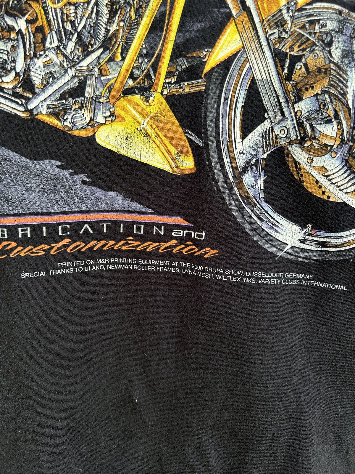 Vintage 90s Stone Cold Motorcycle Fabrication Graphic Design T-Shirt Size US L / EU 52-54 / 3 - 6 Thumbnail