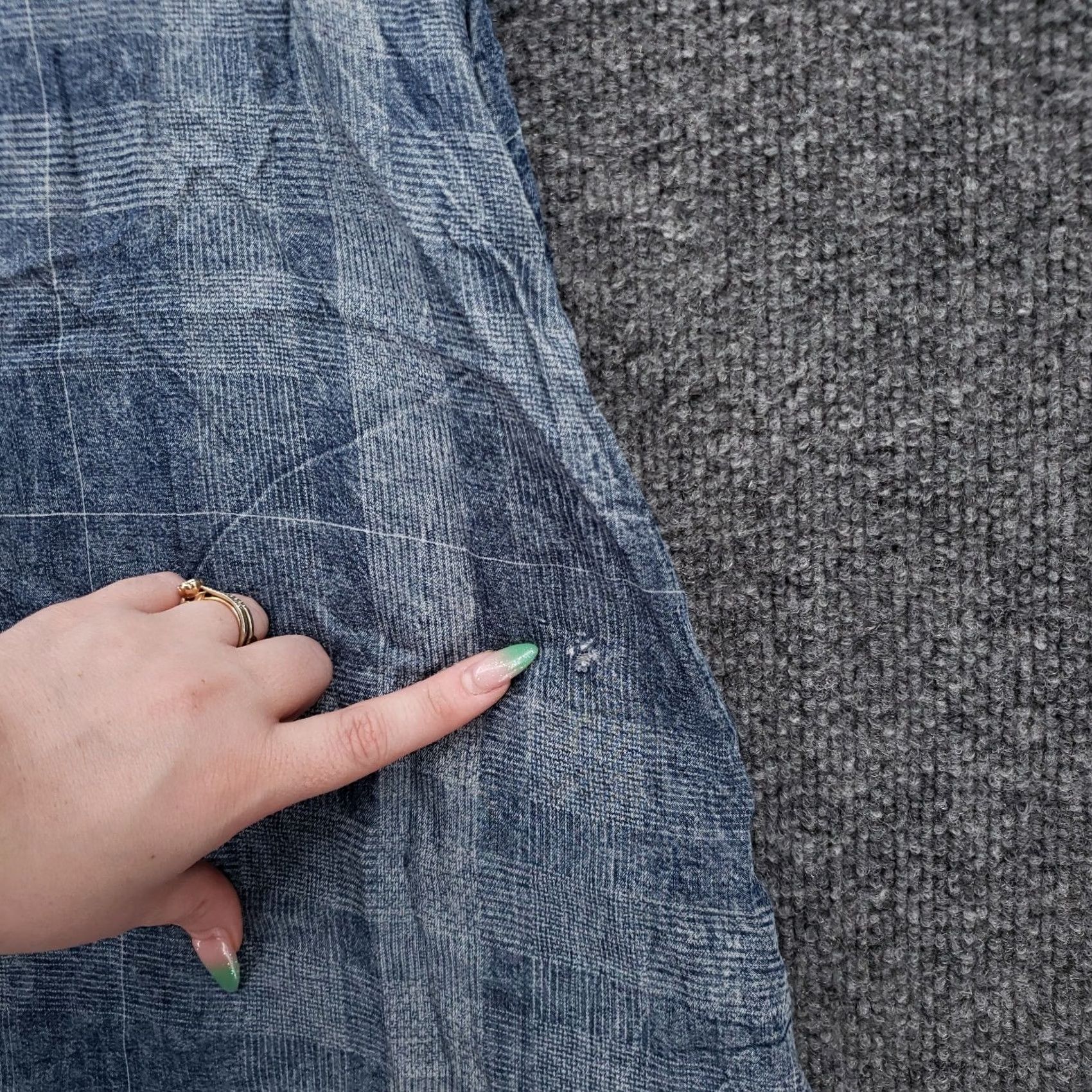 Vintage Mustard Seed Plaid Sleeveless Mini Dress Womens Large Blue Plaid Casual Pockets Size L / US 10 / IT 46 - 4 Thumbnail