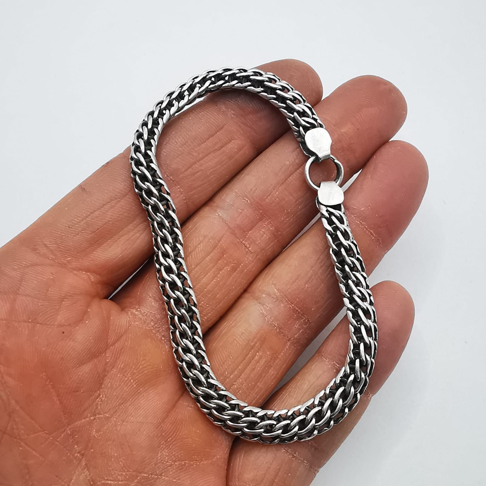 Sterling Silver Vintage Bracelet Jewelry,925 Sterling Silver,Handmade 18,34g Size ONE SIZE - 4 Thumbnail