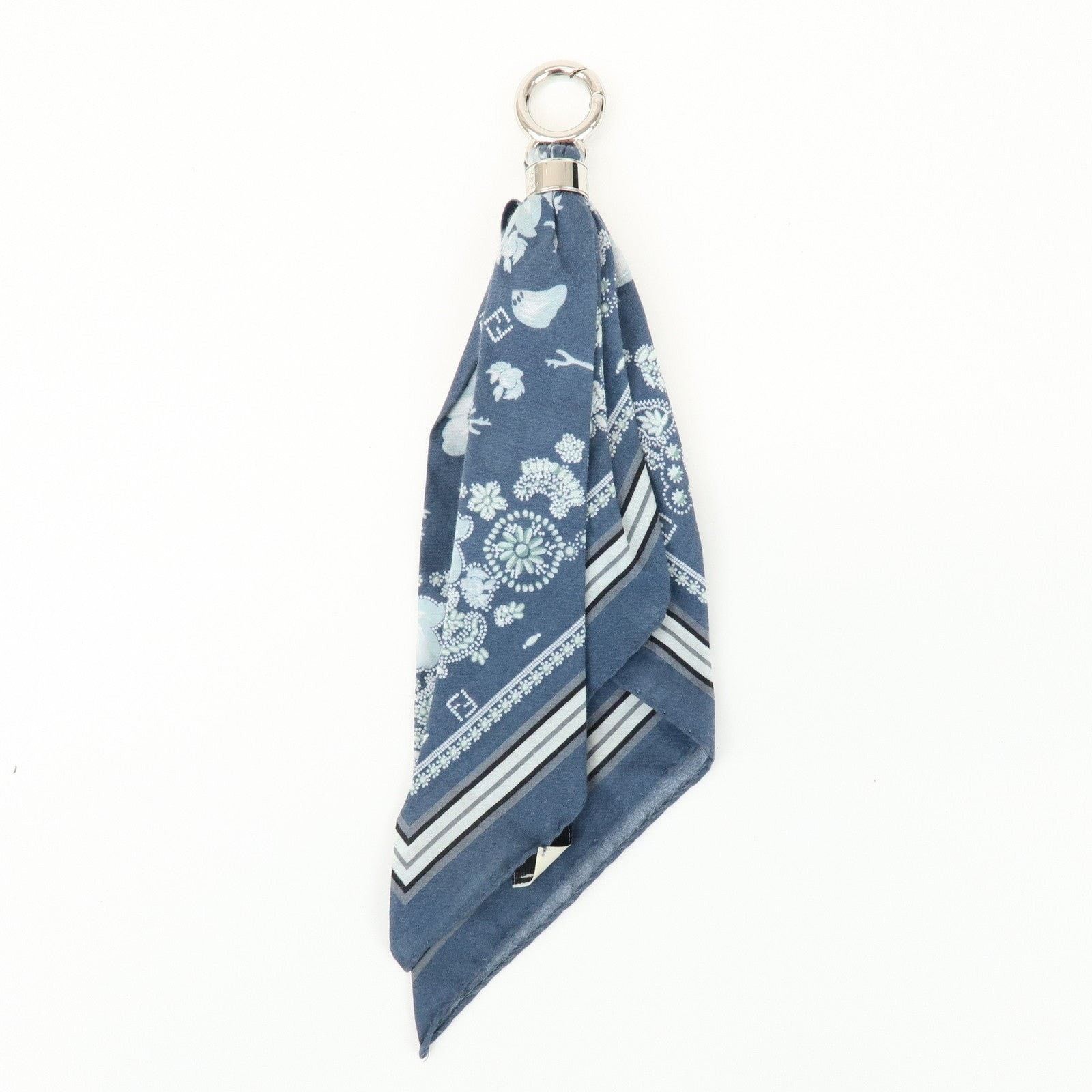 Fendi Fendi Logo Metal Cotton Bag Charm Blue Size ONE SIZE - 2 Thumbnail