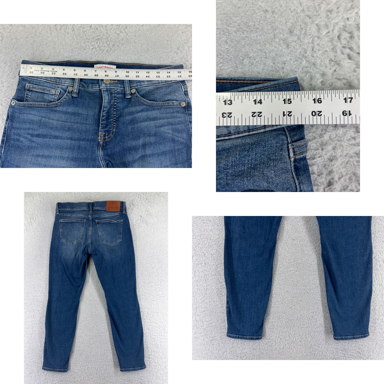 Vintage VINTAGE not applicable; rely on original: "Lucky Pants Womens 8 Blue Denim Jeans Ava Mid Rise Skinny Cotton Blend 29x25" Size 30" / US 8 / IT 44 - 9 Thumbnail