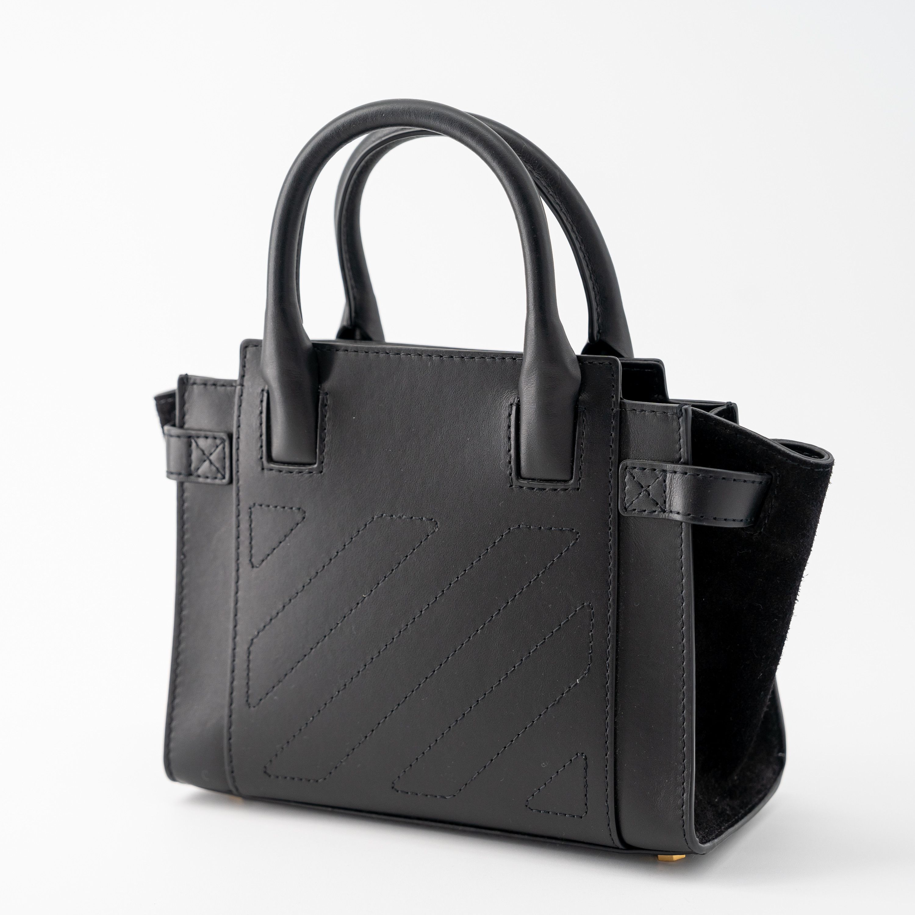 Off-White Off-White City Tote Black Leather Shoulder Bag Gold Size ONE SIZE - 4 Thumbnail