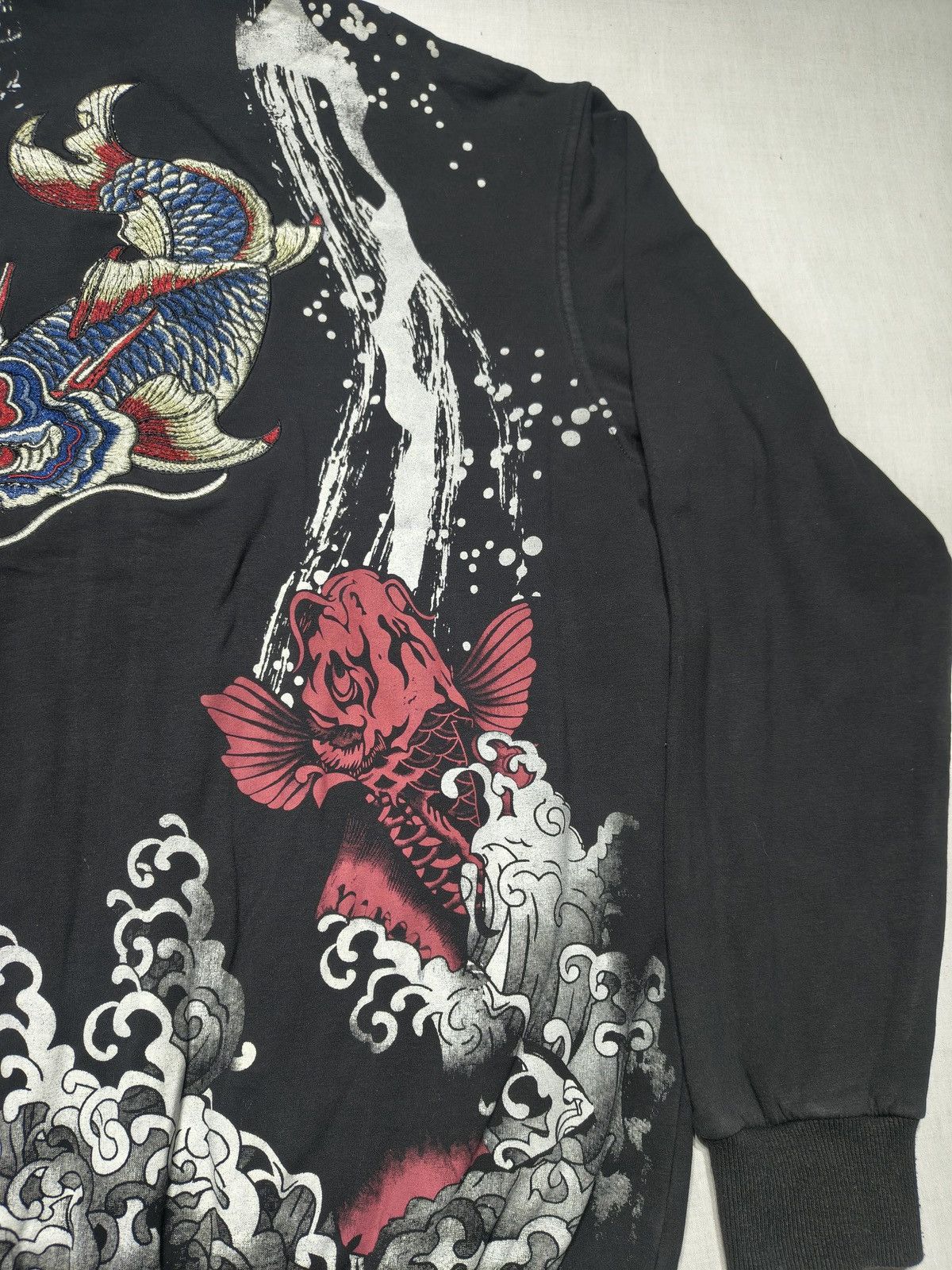 Japanese Brand AOP INANSE PRINT + EMBROIDERED LUCKY KOI FISH JACKET🐟🔥(017) Size US M / EU 48-50 / 2 - 6 Thumbnail
