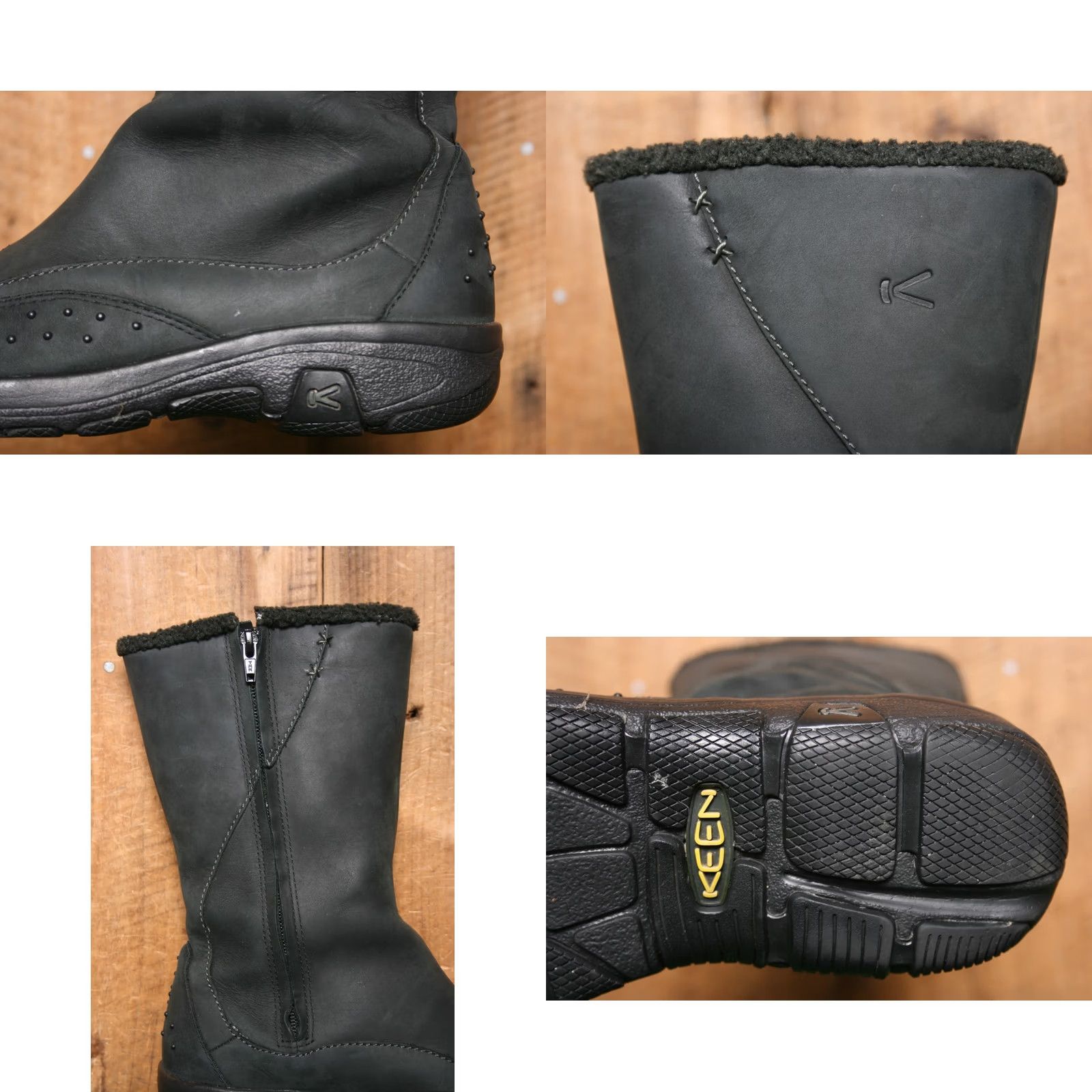 KEEN KEEN Stockholm Black Leather Fleece Lined Mid-Calf Winter Boots Sz 8.5 Women Riding Boot Size M / US 6-8 / IT 42-44 - 8 Thumbnail