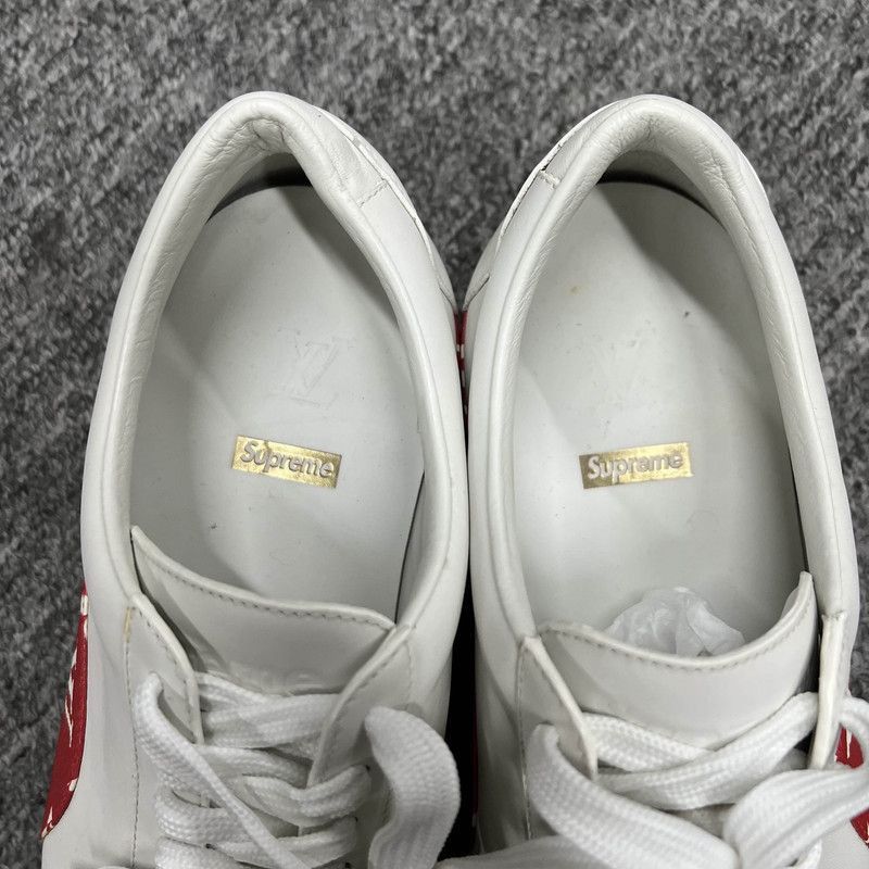 Louis Vuitton Louis Vuitton Low-Top Red & White Sneakers - Size US 8 / EU 41 - 8 Thumbnail