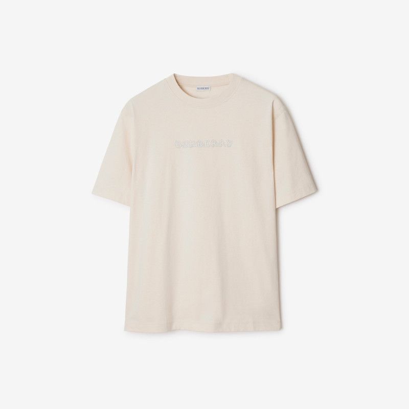 Burberry o1w1db10326 Paisley Logo Cotton T-Shirt in Ivory Size US S / EU 44-46 / 1 - 1 Thumbnail
