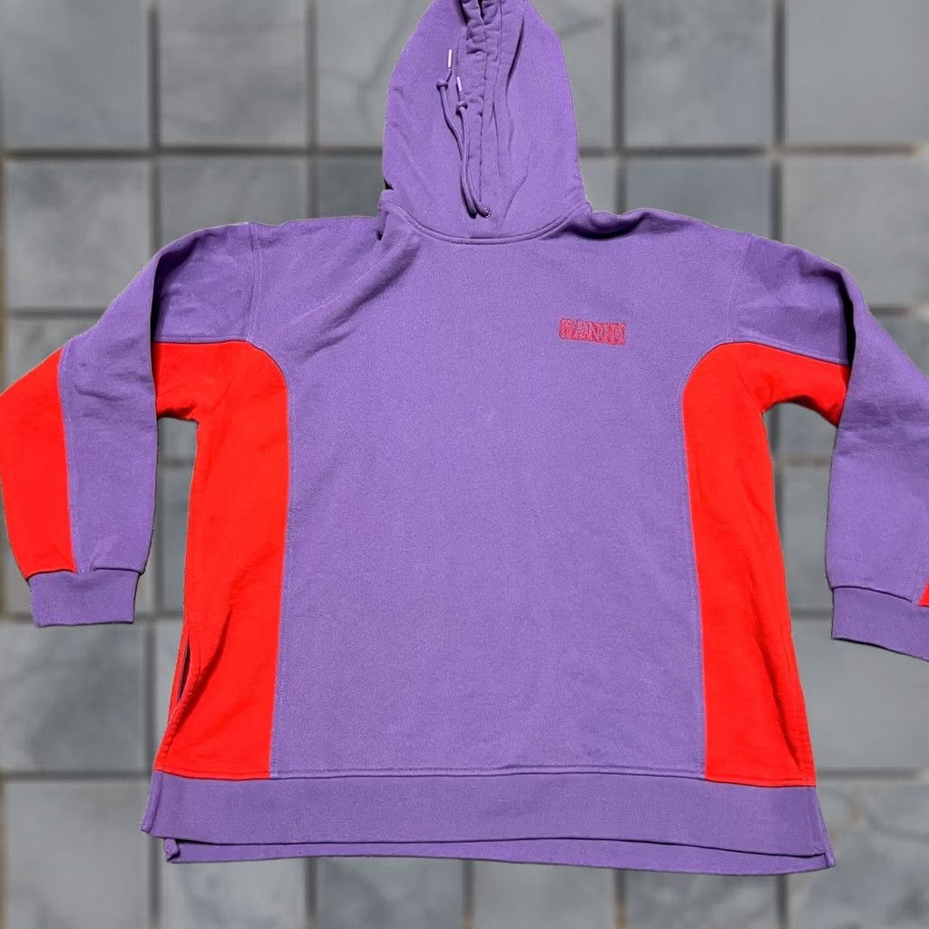 Ganni Ganni Hoodie Womens XL Oversized Purple Side Slit Pullover Large Size XL / US 12-14 / IT 48-50 - 1 Thumbnail
