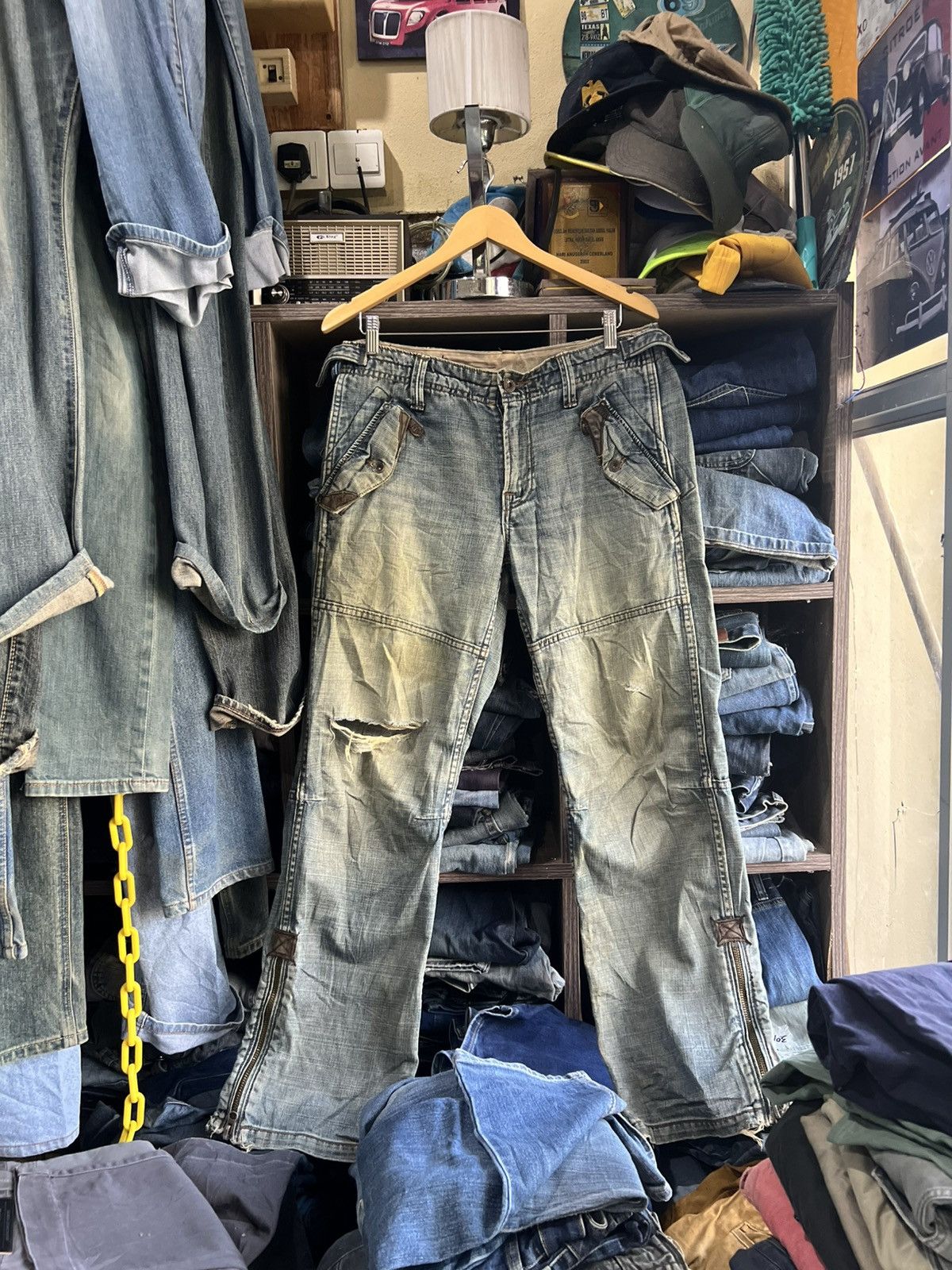 Z Brand 🔥Vintage Z Brand Double Knee Distressed Denim Size US 35 - 1 Thumbnail