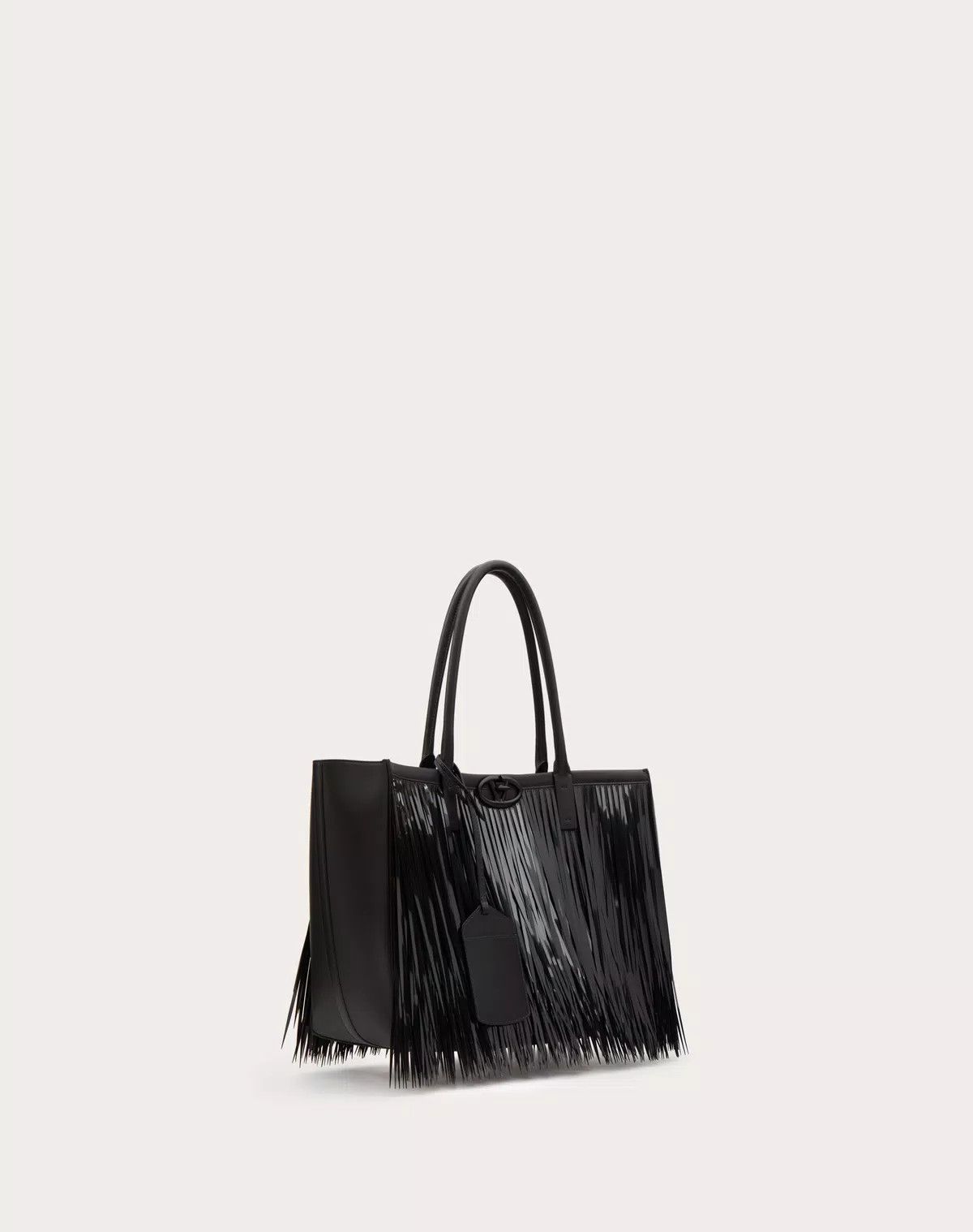Valentino oc11z0725 Size:OS/ Shopping Bag With Sequin Fringes in Black Size ONE SIZE - 4 Thumbnail
