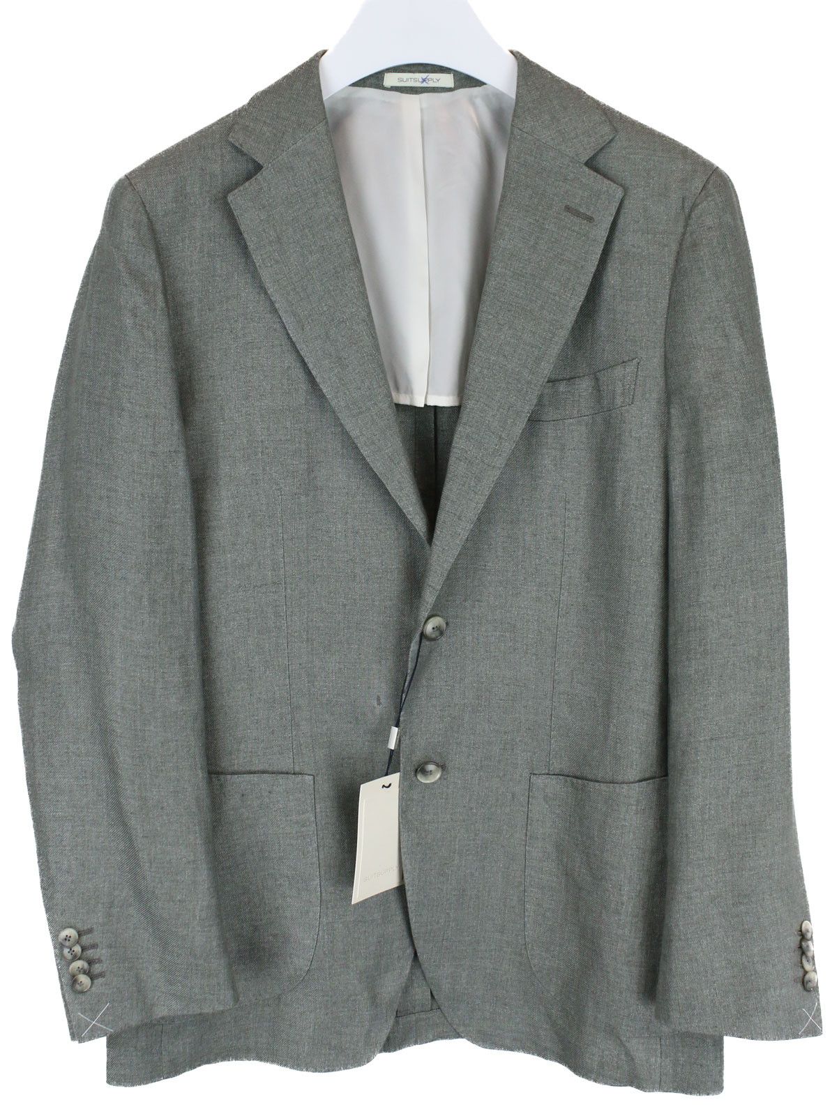 Blazer Homme Suitsupply Napoli - Taille UK40R, Gris Rayé Pure Laine Slim Fit