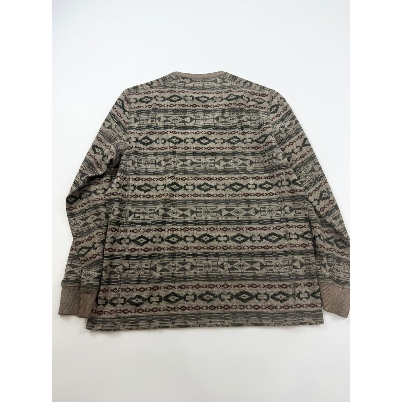 Eddie Bauer Eddie Bauer Shirt Mens Medium Beige Aztec Geometric Waffle Thermal Pullover Size US M / EU 48-50 / 2 - 5 Thumbnail