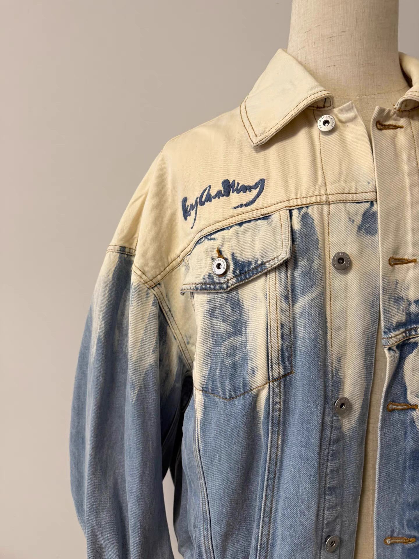 Feng Chen Wang Fengchenwang Paneled Denim Jacket K9 Size US M / EU 48-50 / 2 - 2 Thumbnail